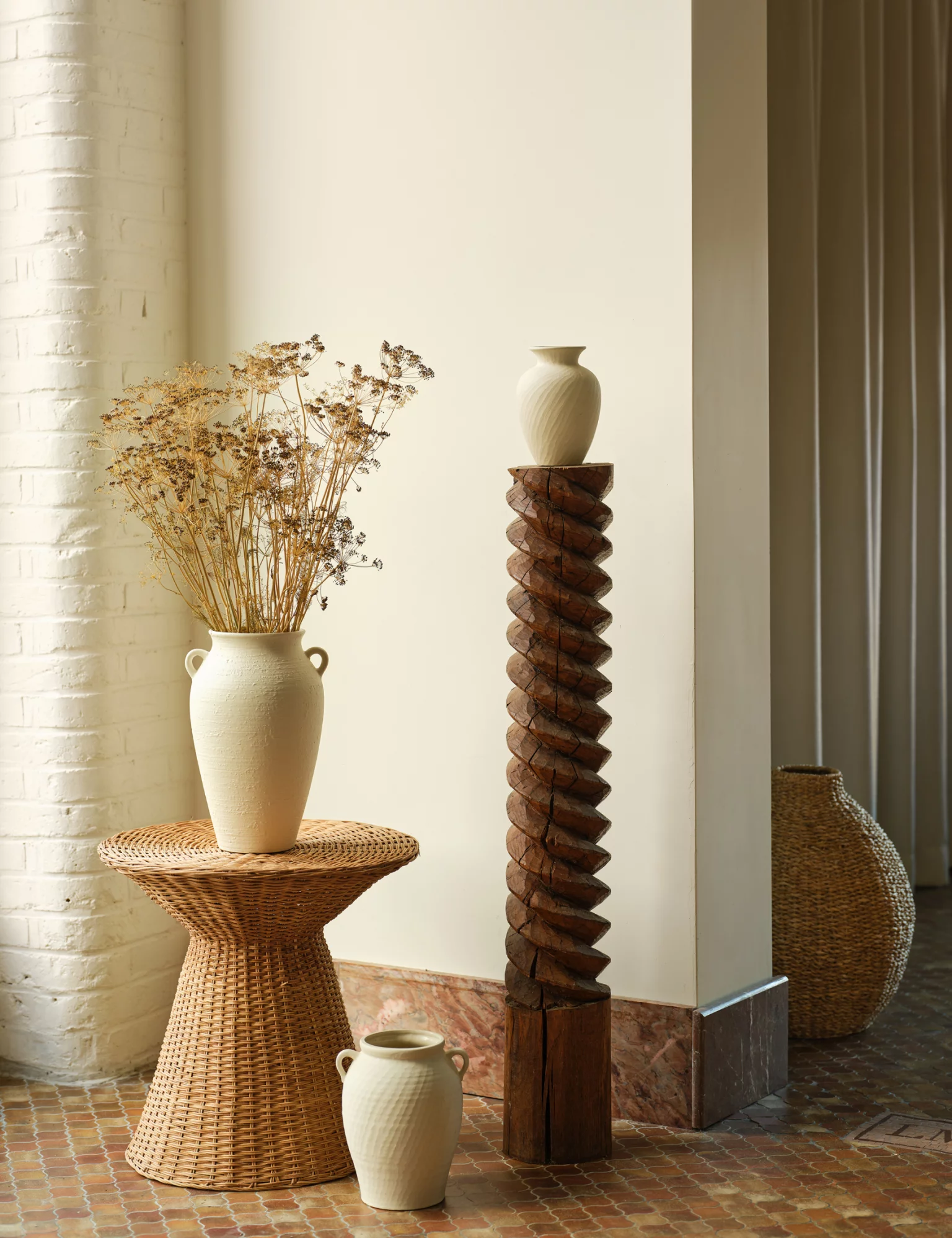 table d table d'appoint osier tressé nouvelle collection Monoprix Maison