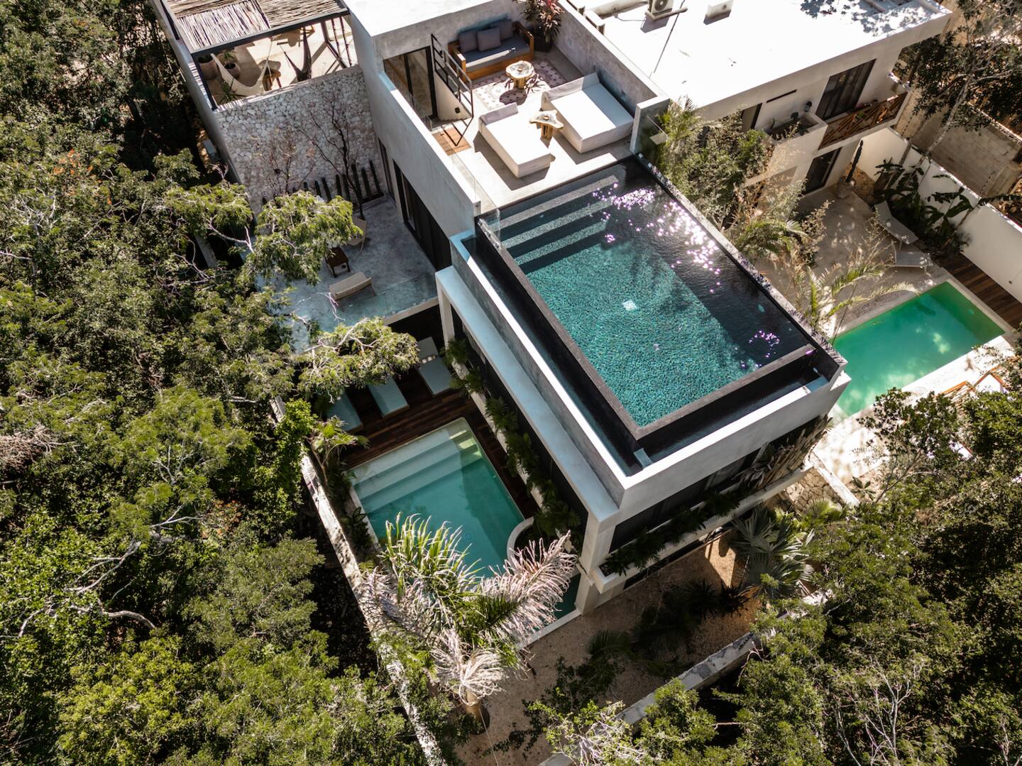 terrasses avec piscines villa Meka Mexique