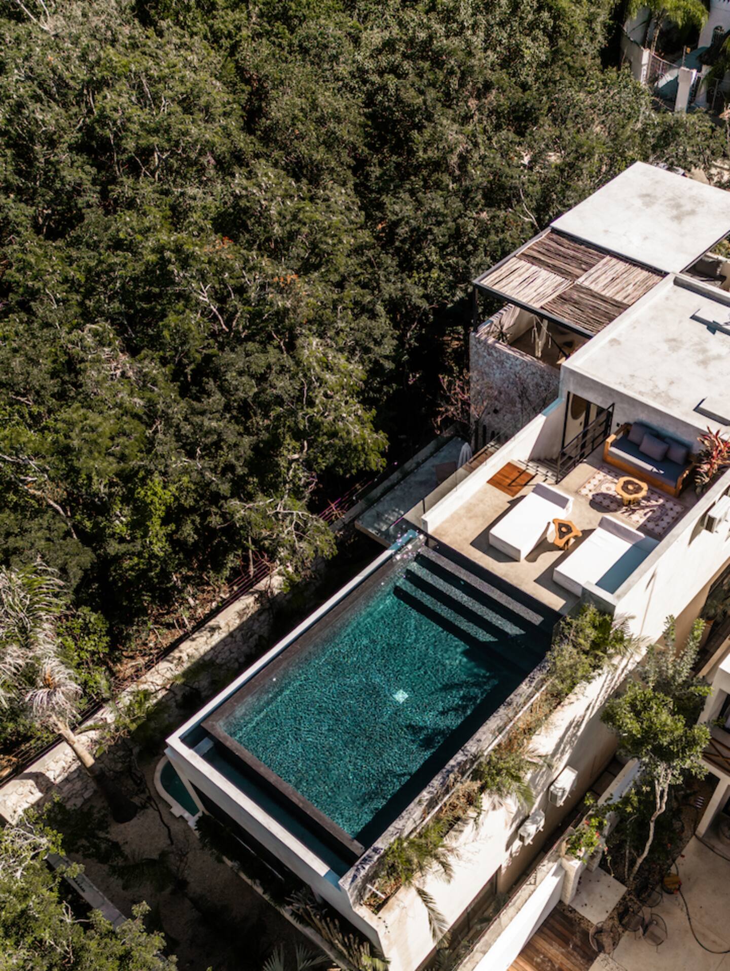 terrasse sur le toit avec piscine villa Meka Mexique
