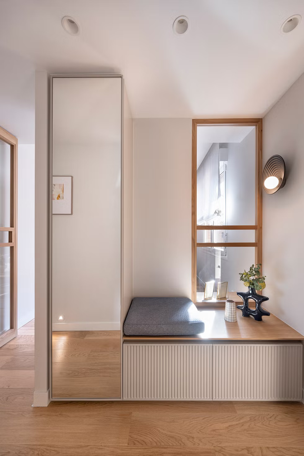entrée avec banc sur mesure