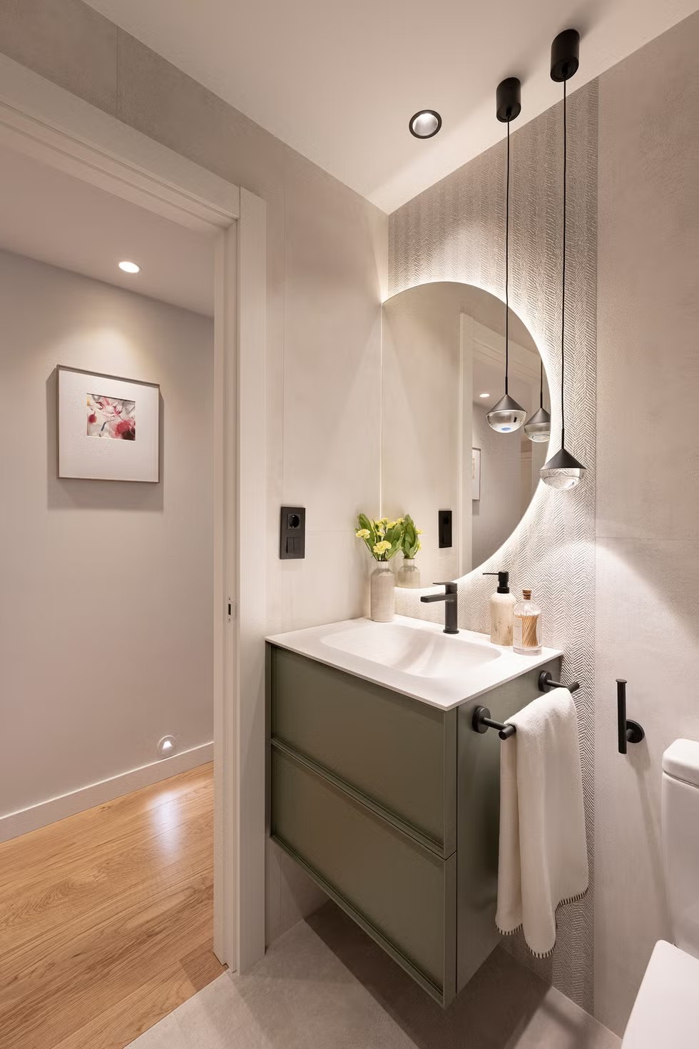 salle de bain moderne meubles bois