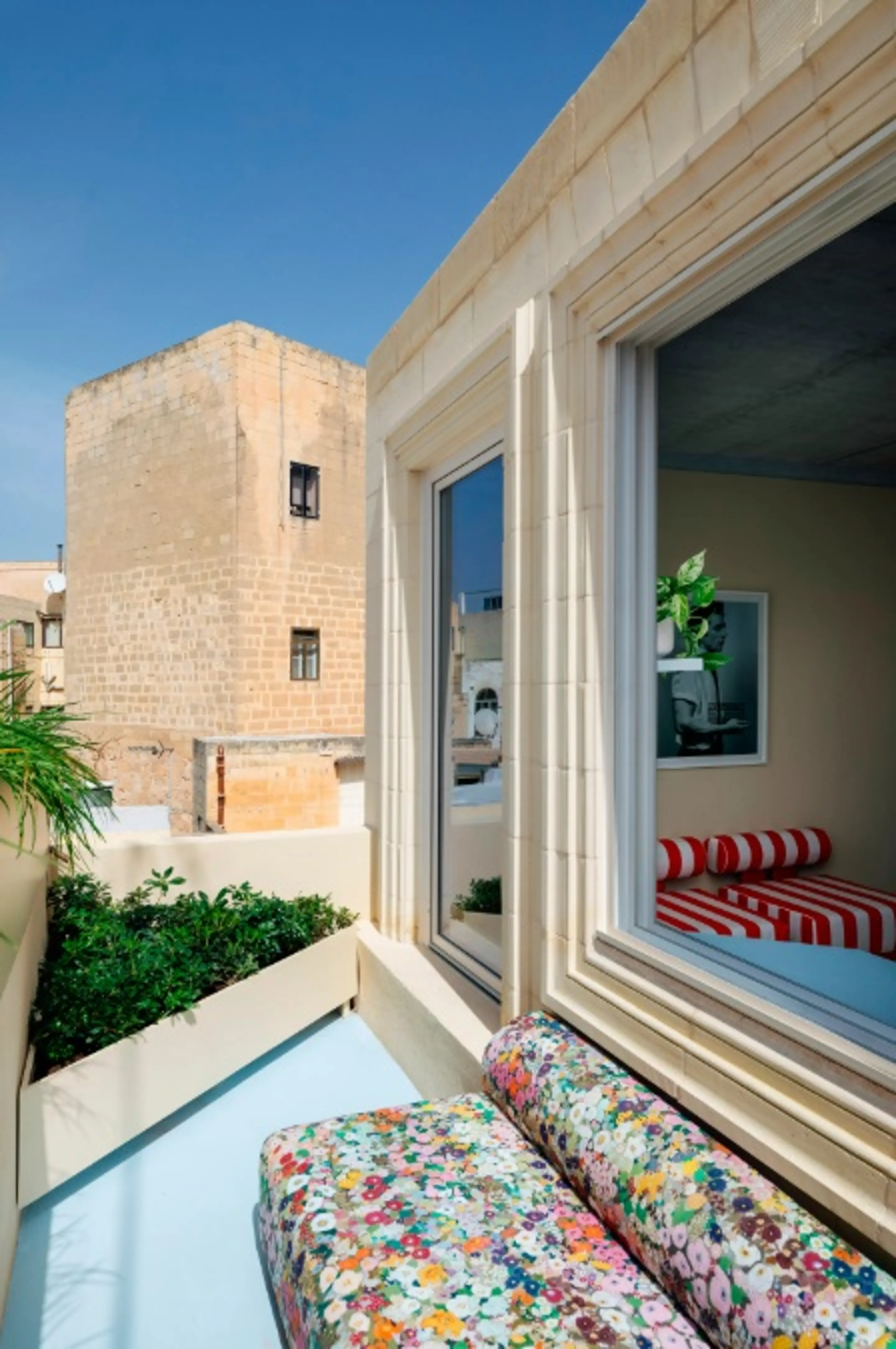 terrasse studio 28m2 décoration design bleue