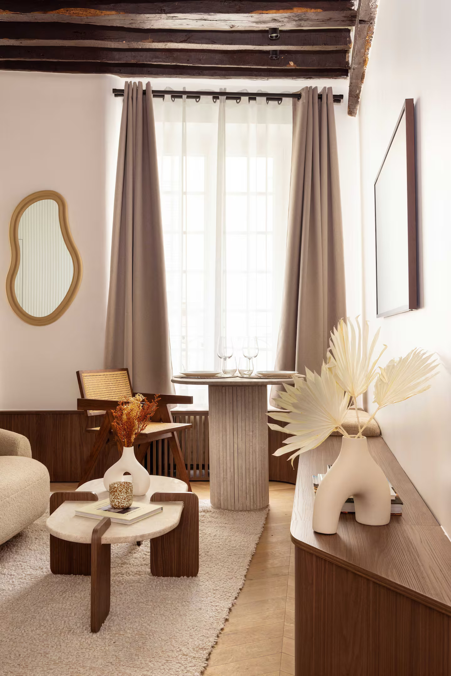 salon décoration contemporaine studio Paris 32m2 salon décoration contemporaine studio Paris 32m2