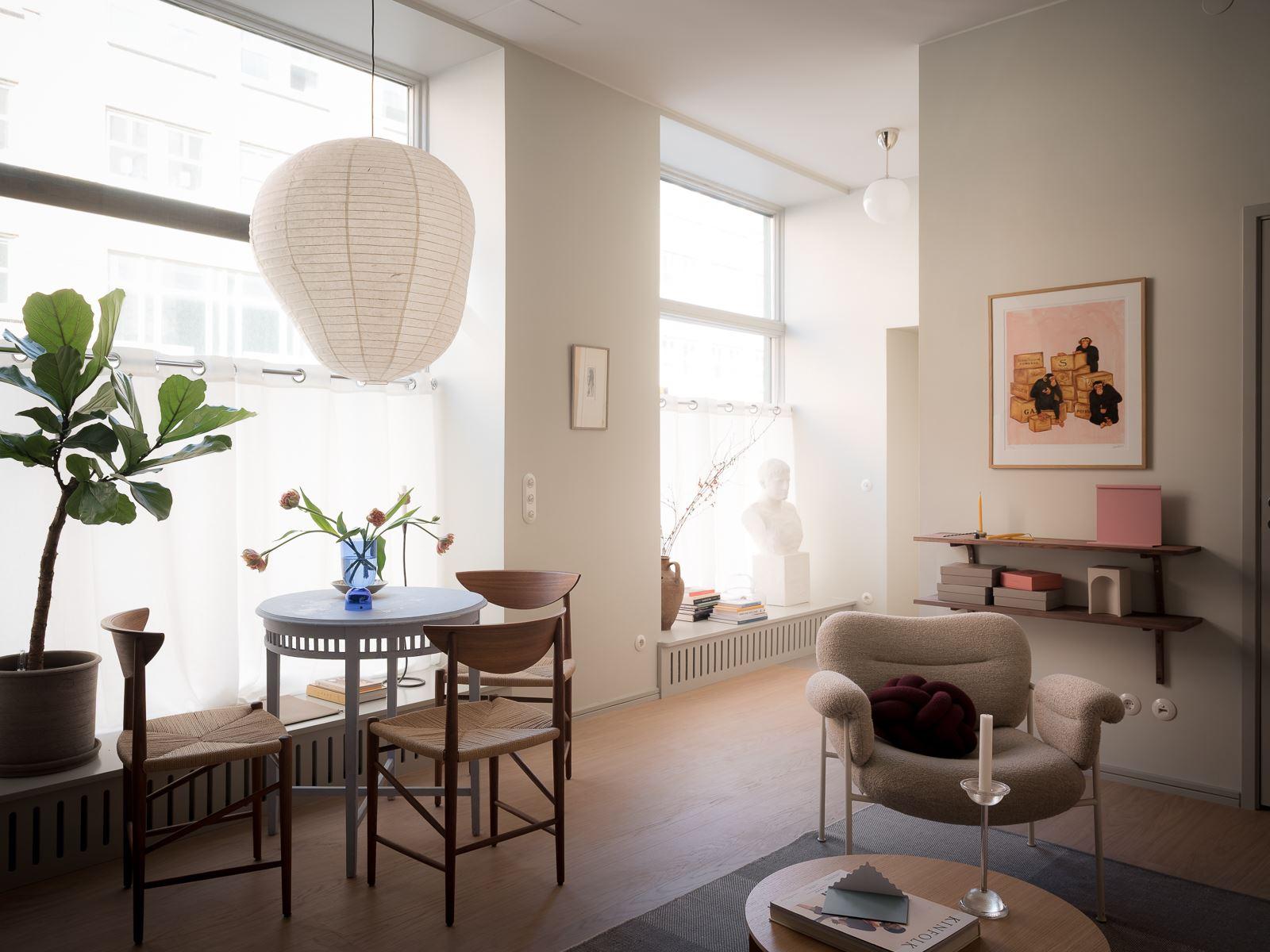 salon décoration scandinave deux-pièces de 43m2