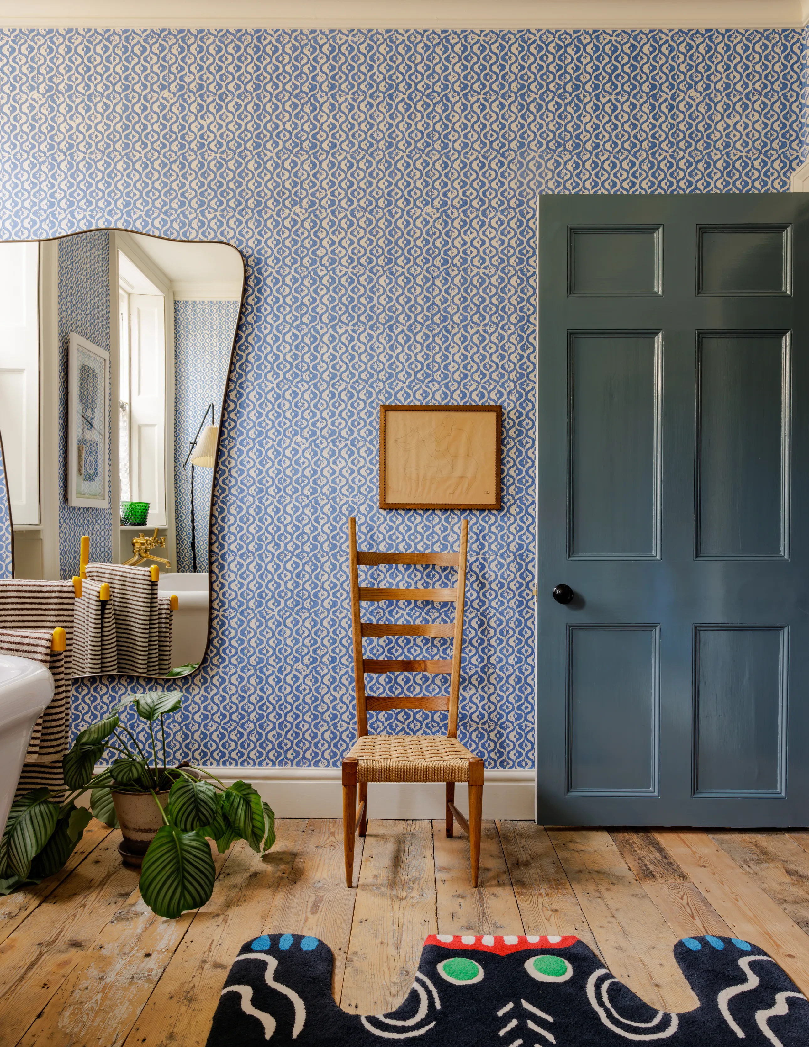 salle de bain papier-peint bleu 8 Holland Street salle de bain papier-peint bleu 8 Holland Street