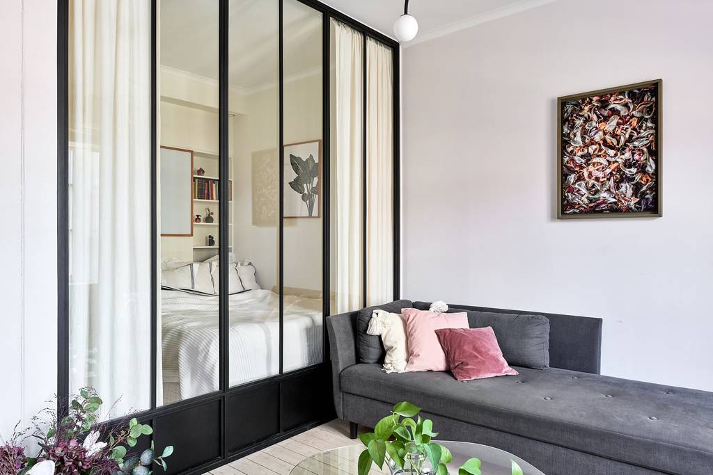 salon et chambre en second jour appartement 46m2