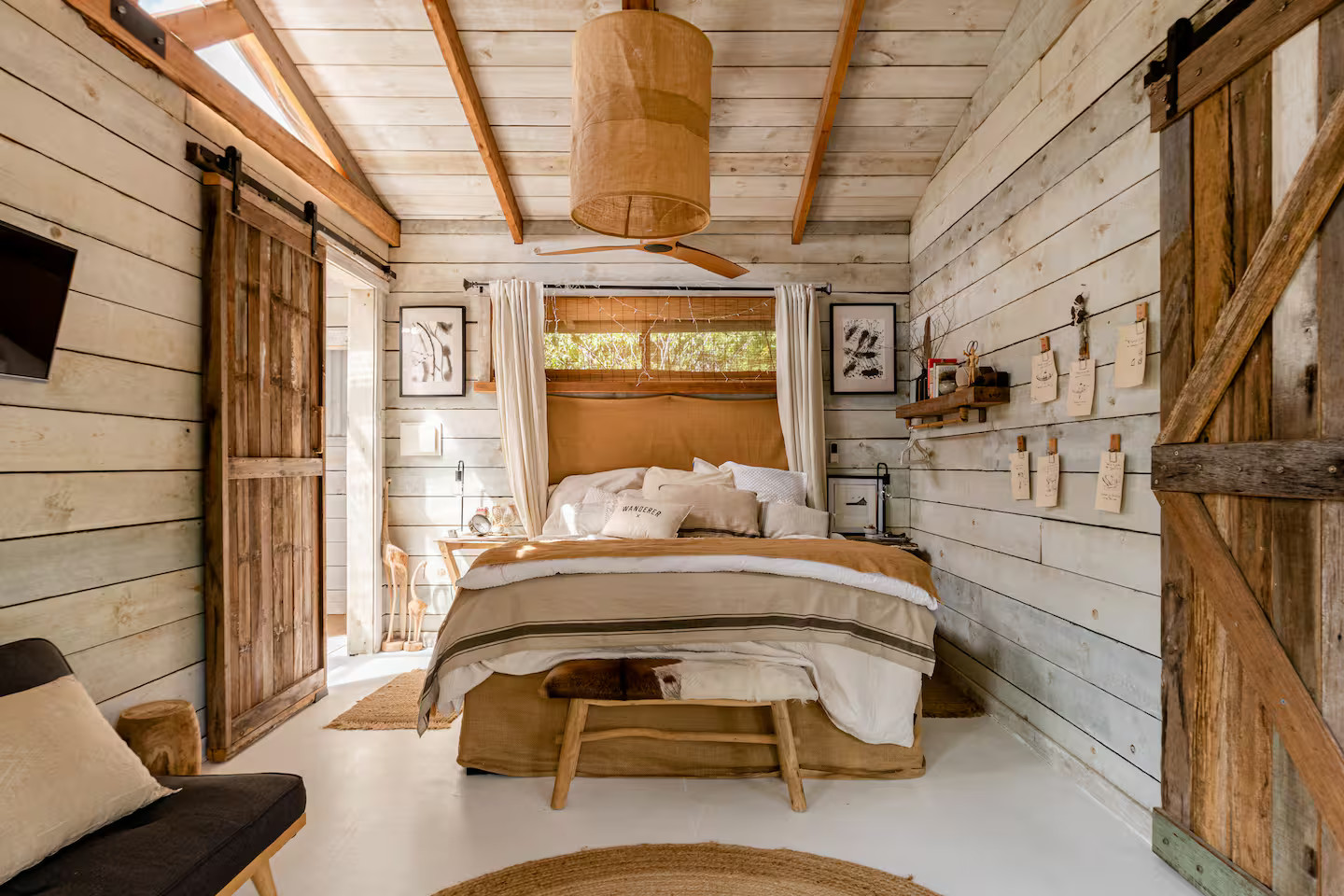 chambre maison rustique en bois Hillview Dairy