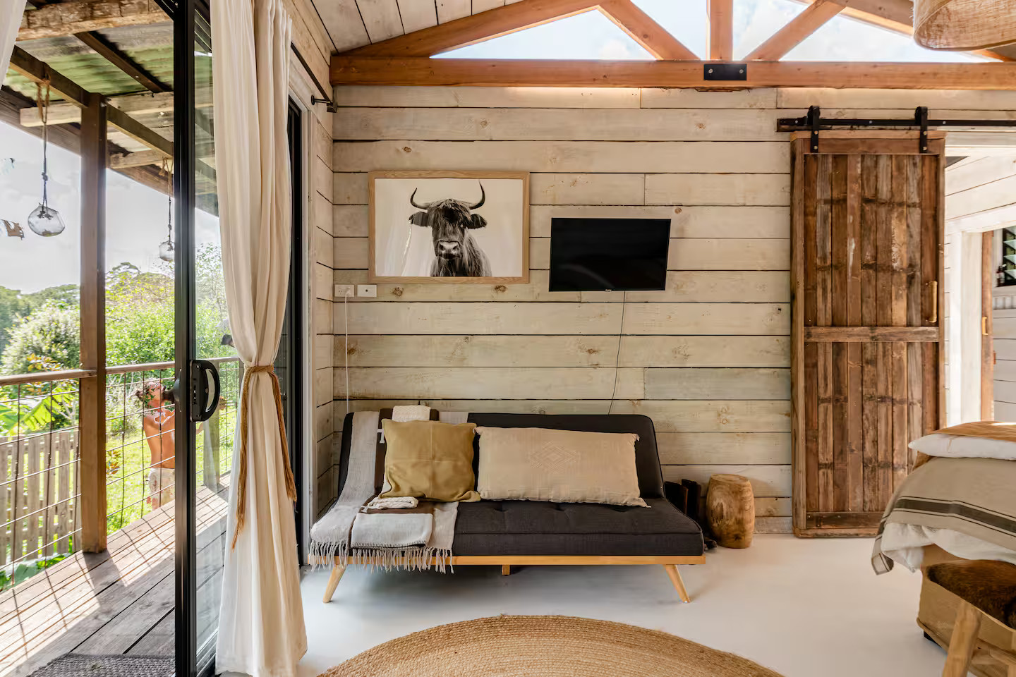 chambre maison rustique en bois Hillview Dairy