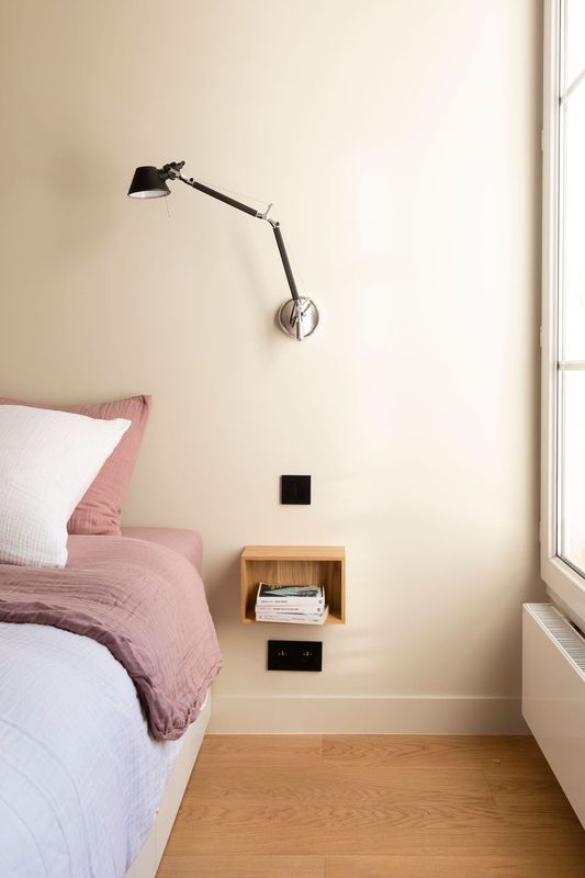 chambre décoration design petit appartement Photo : © Alexis Paoli
