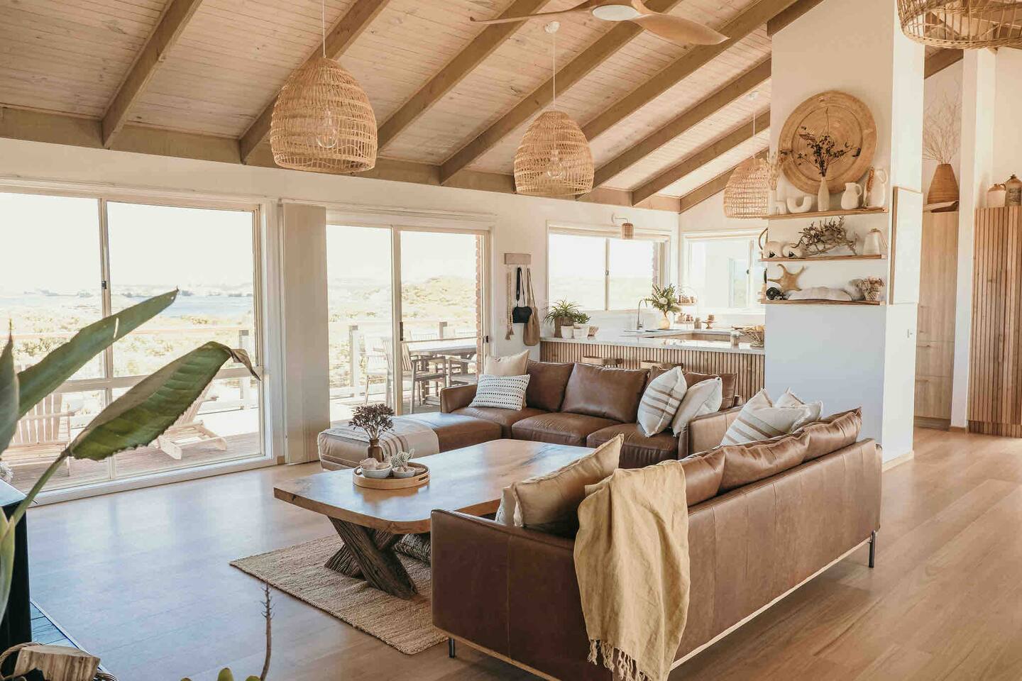 salon décoration naturelle maison de plage