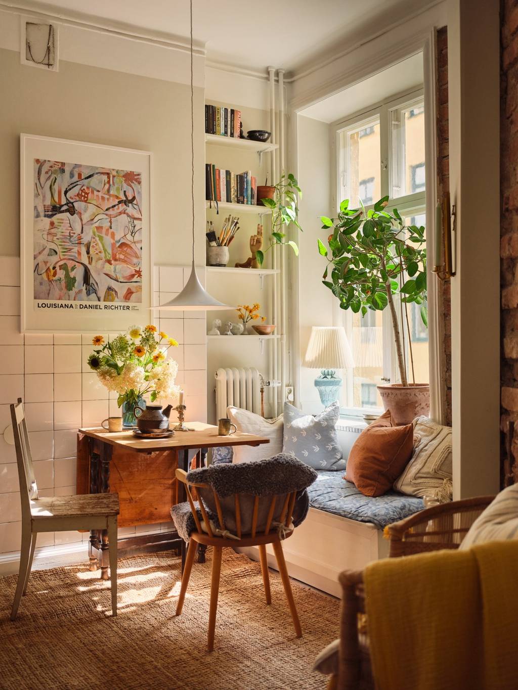 salle à manger deux-pièces 36m2 décoration vintage et colorée salle à manger deux-pièces 36m2 décoration vintage et colorée