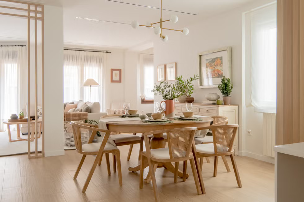 salon et salle à manger bois clair décoration contemporaine