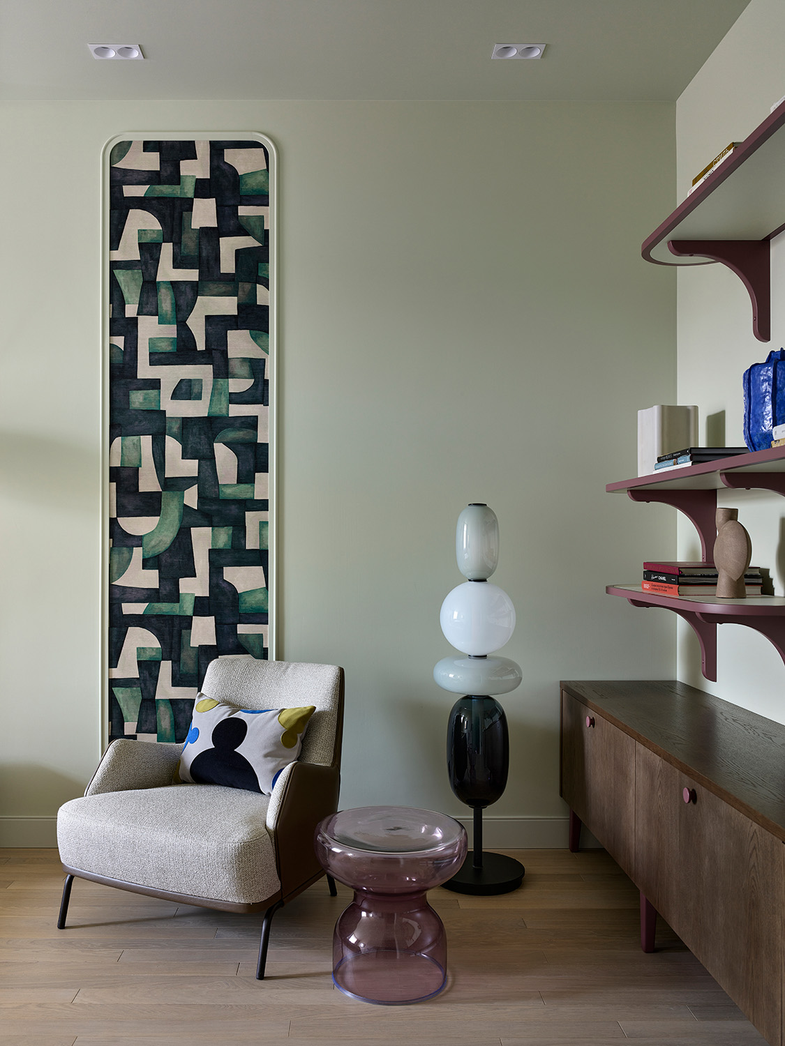 chambre contemporaine murs verts