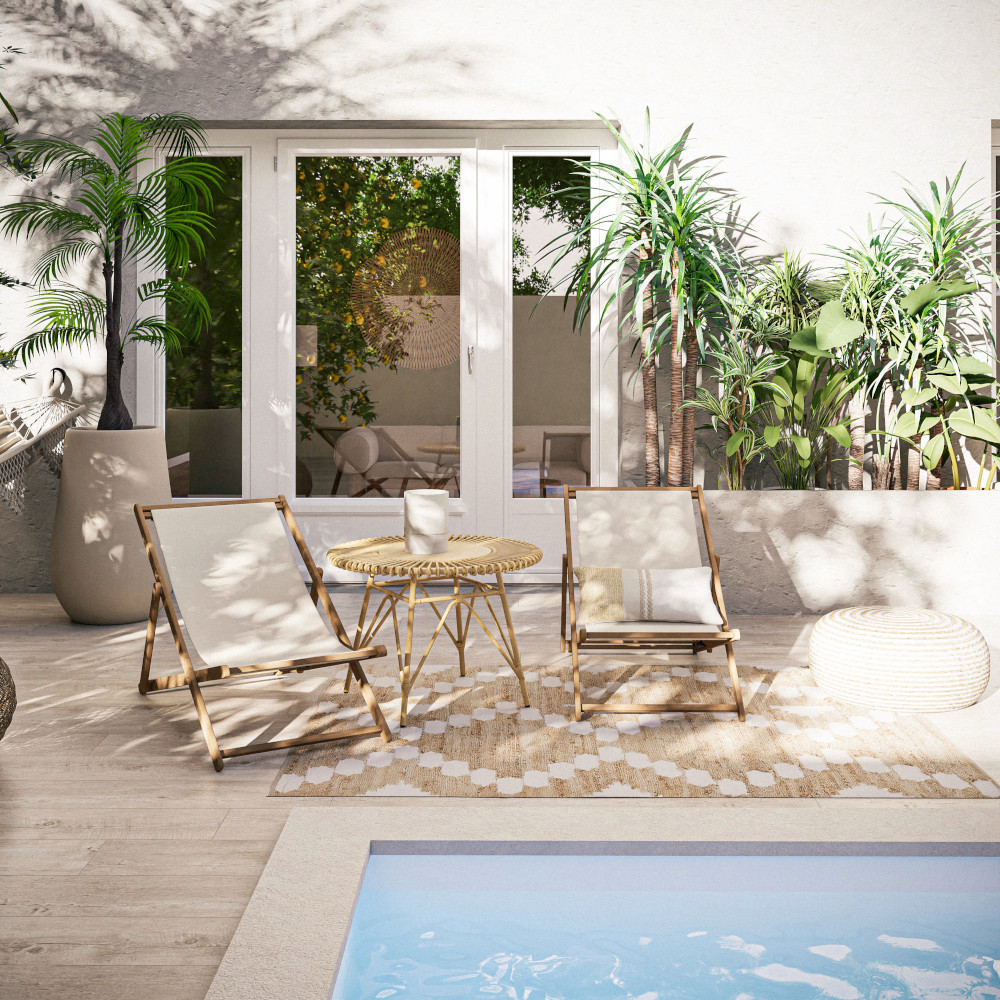 terrasse décoration méditerranéenne avec piscine