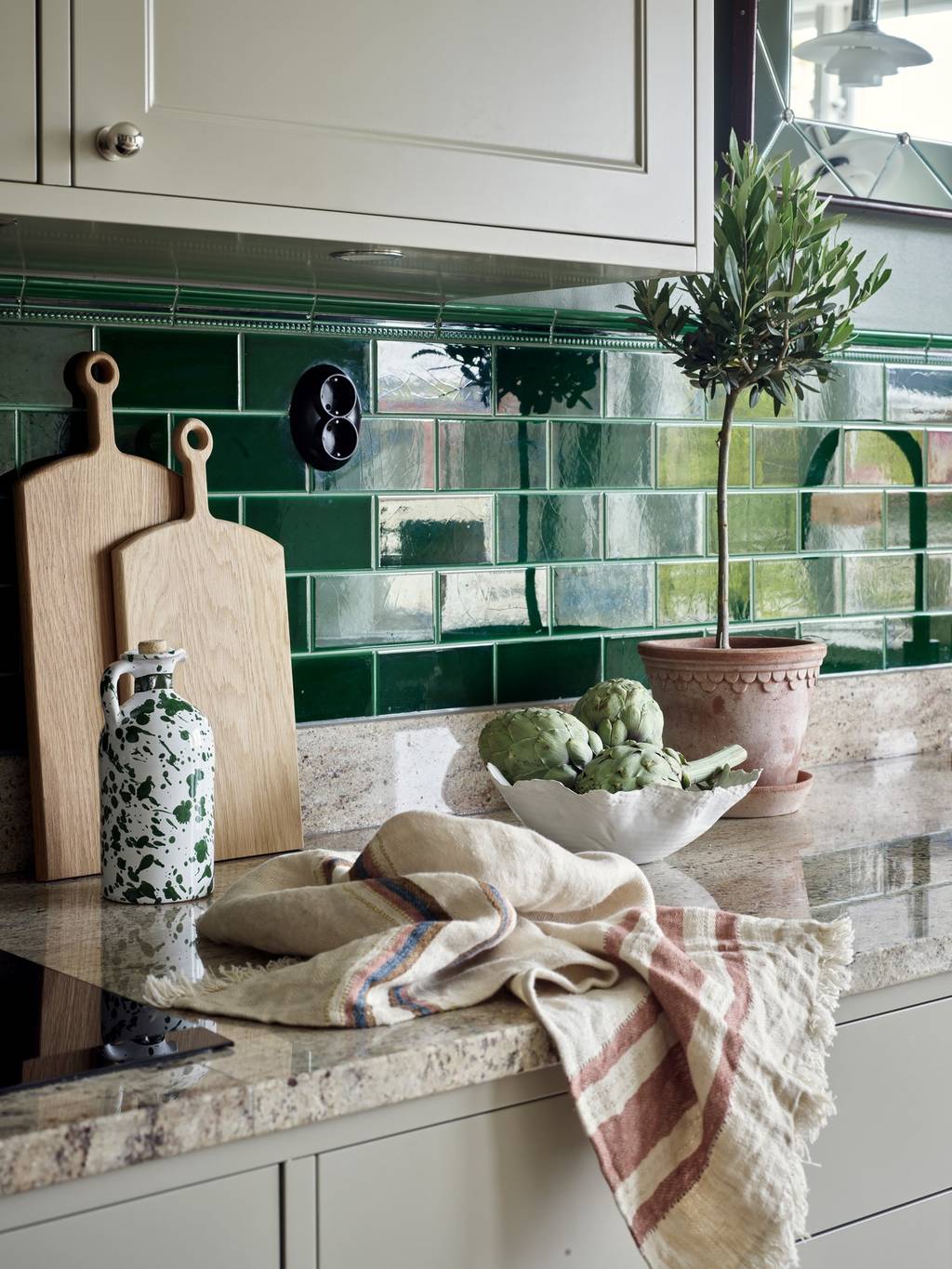 cuisine carrelage vert
