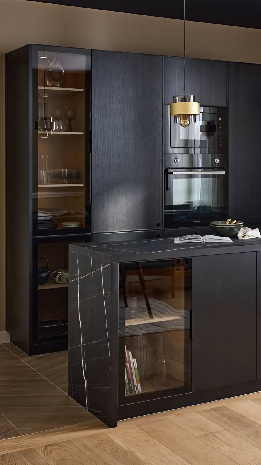 cuisine Leroy Merlin 2025 noire et marbre noir cuisine Leroy Merlin 2025 noire et marbre noir