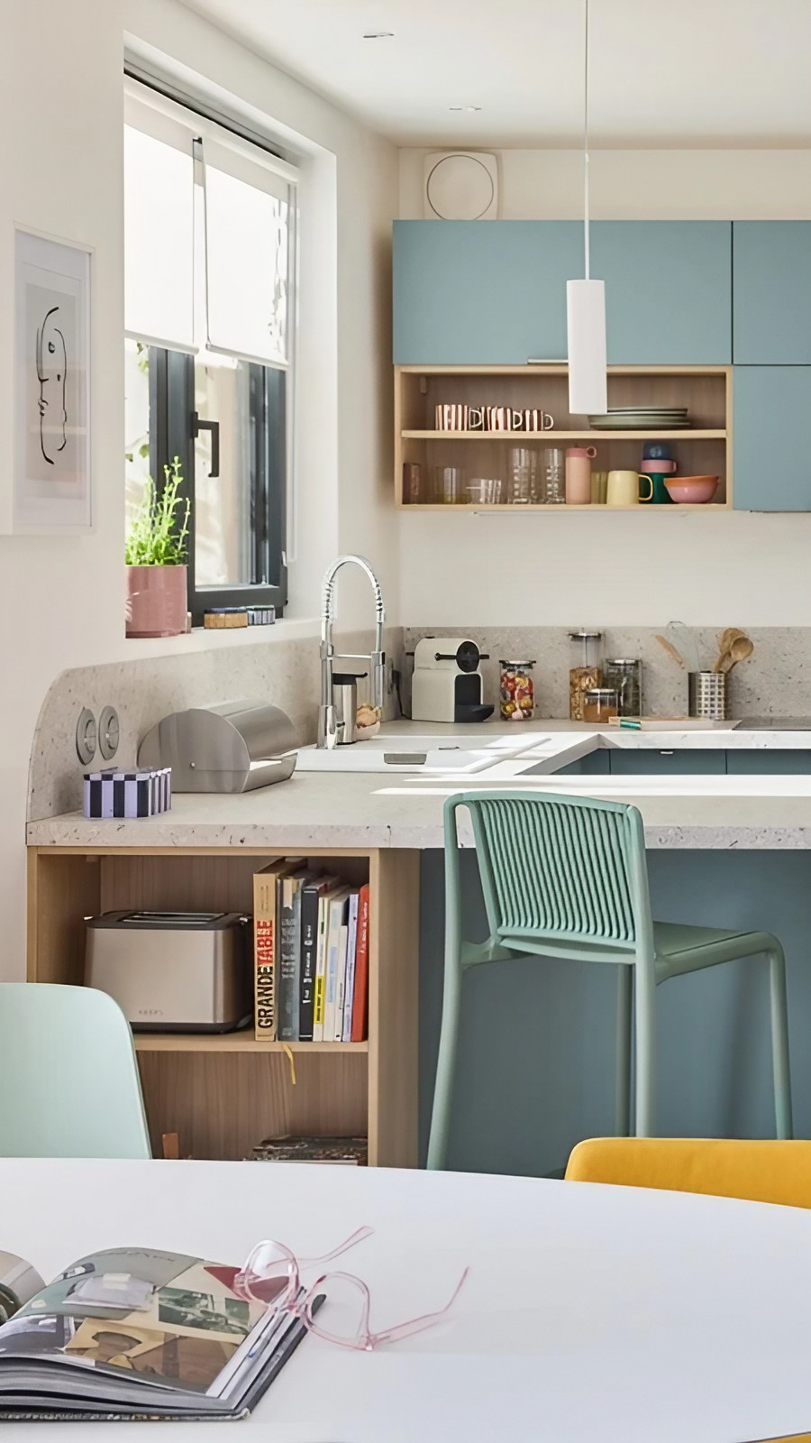 cuisine Leroy Merlin 2025 bleue et terrazzo cuisine Leroy Merlin 2025 bleue et terrazzo