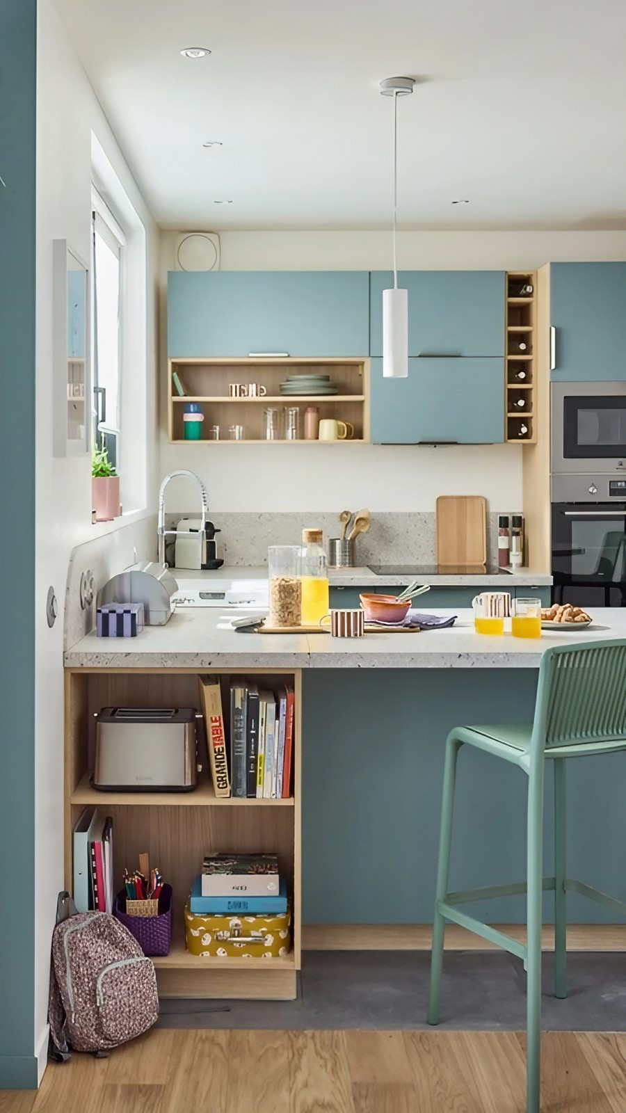 cuisine Leroy Merlin 2025 bleue et terrazzo cuisine Leroy Merlin 2025 bleue et terrazzo