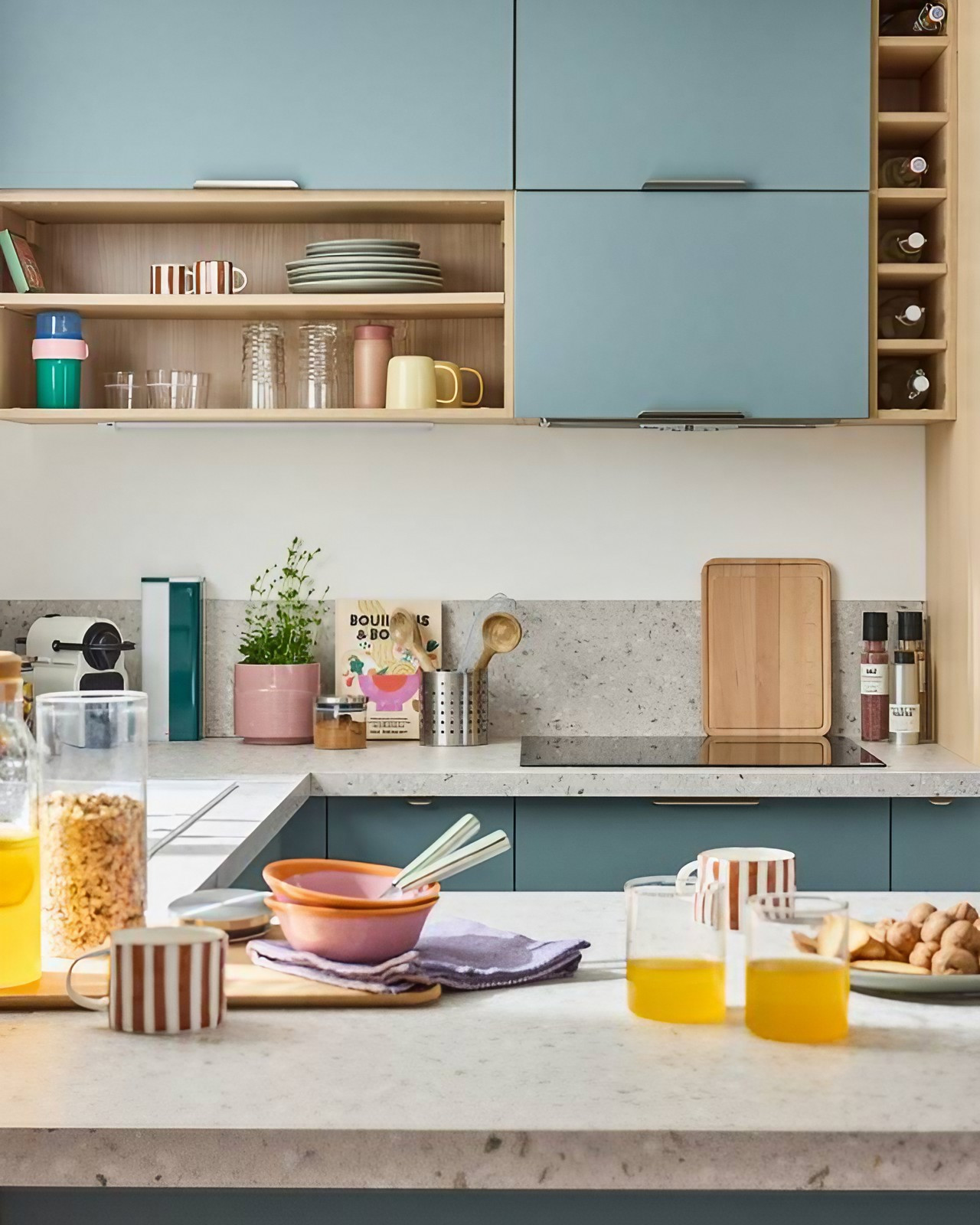 cuisine Leroy Merlin 2025 bleue et terrazzo cuisine Leroy Merlin 2025 bleue et terrazzo