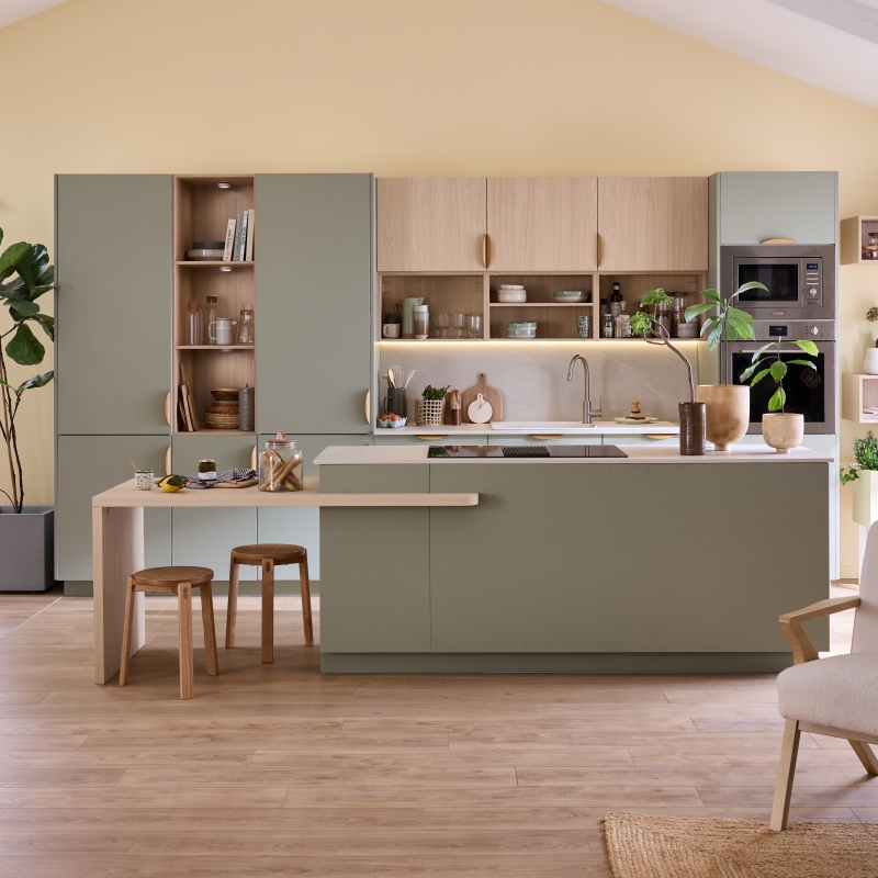 cuisine Leroy Merlin 2025 verte et bois cuisine Leroy Merlin 2025 verte et bois