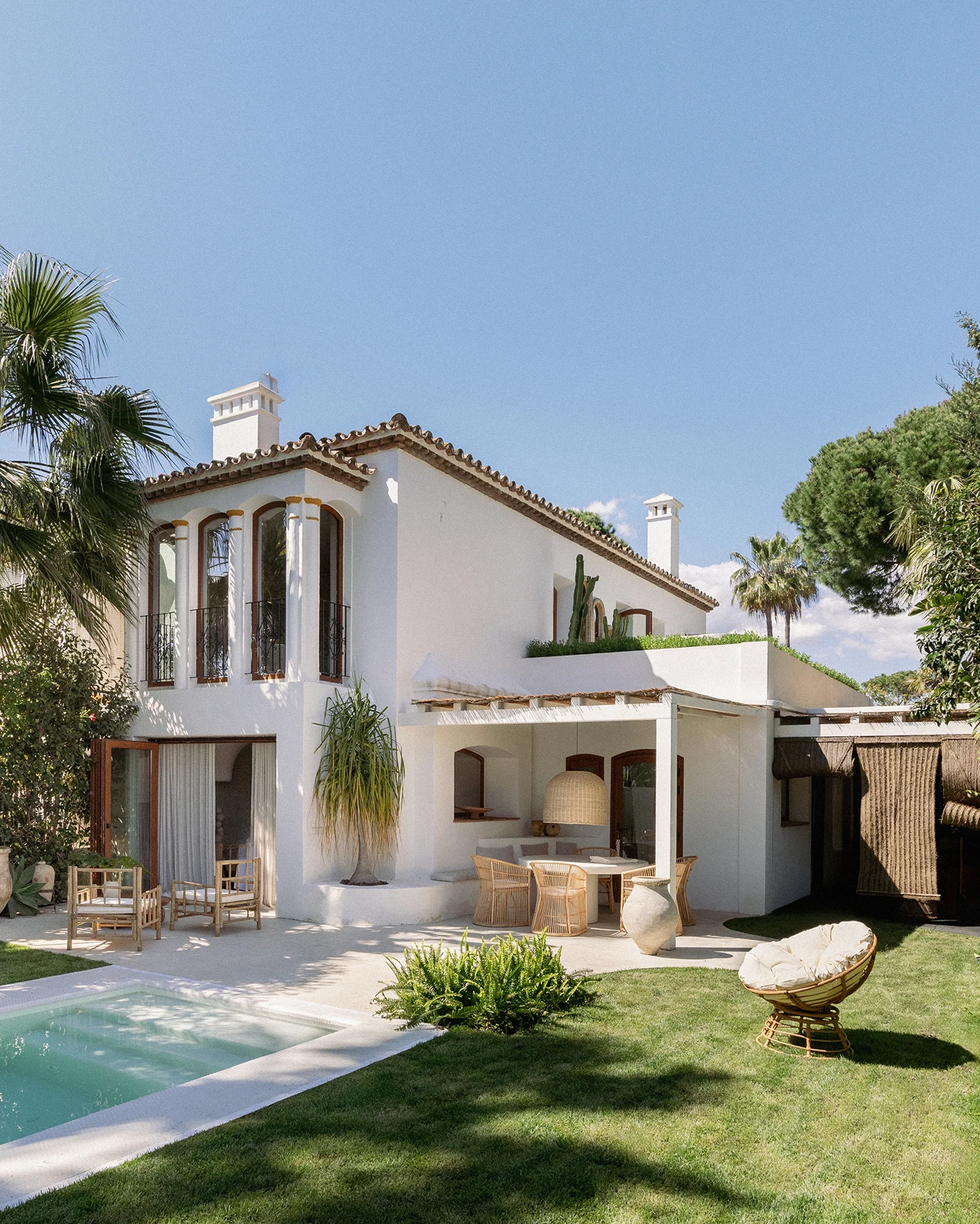 jardin avec piscine maison Marbella Casa Manuela