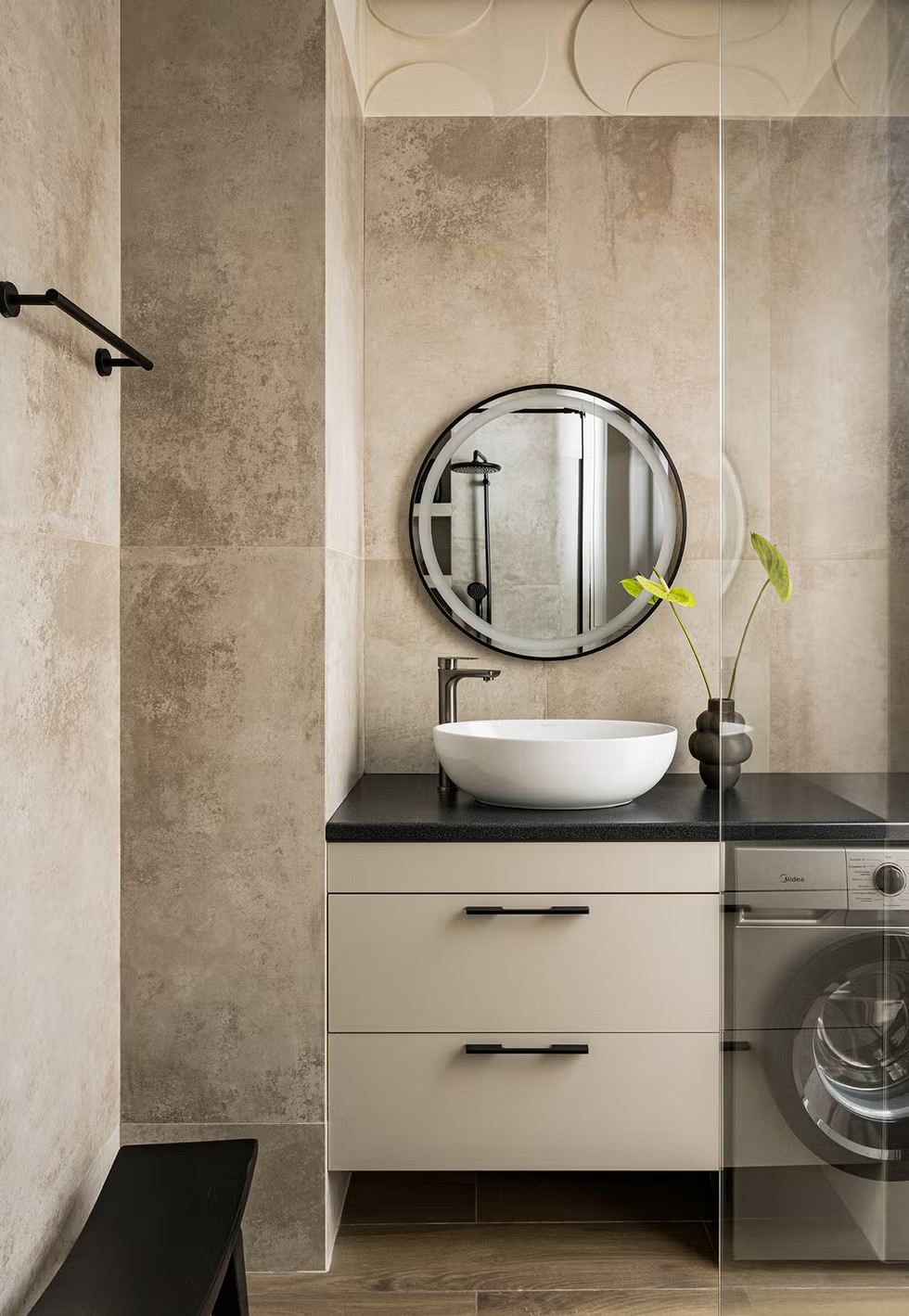 salle de bain marbre design avec machine à laver salle de bain marbre design avec machine à laver