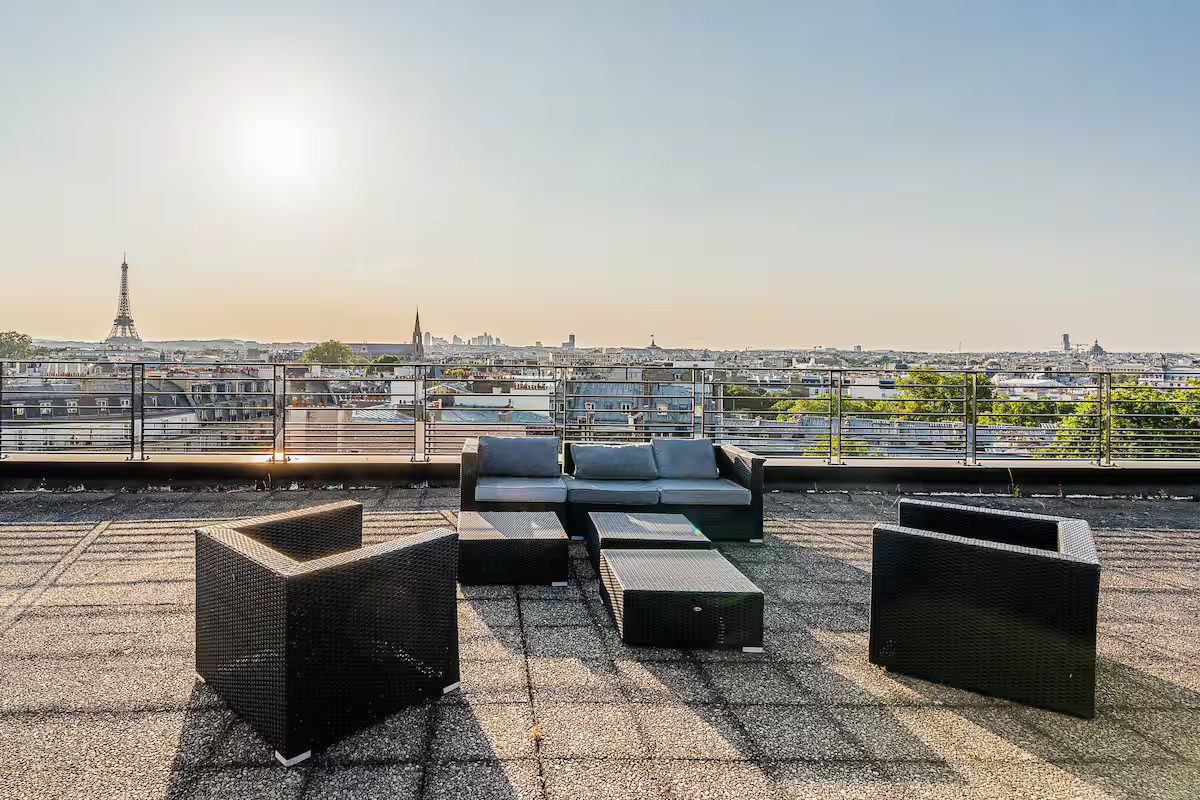 terrasse sur le toit vue Paris 360°
