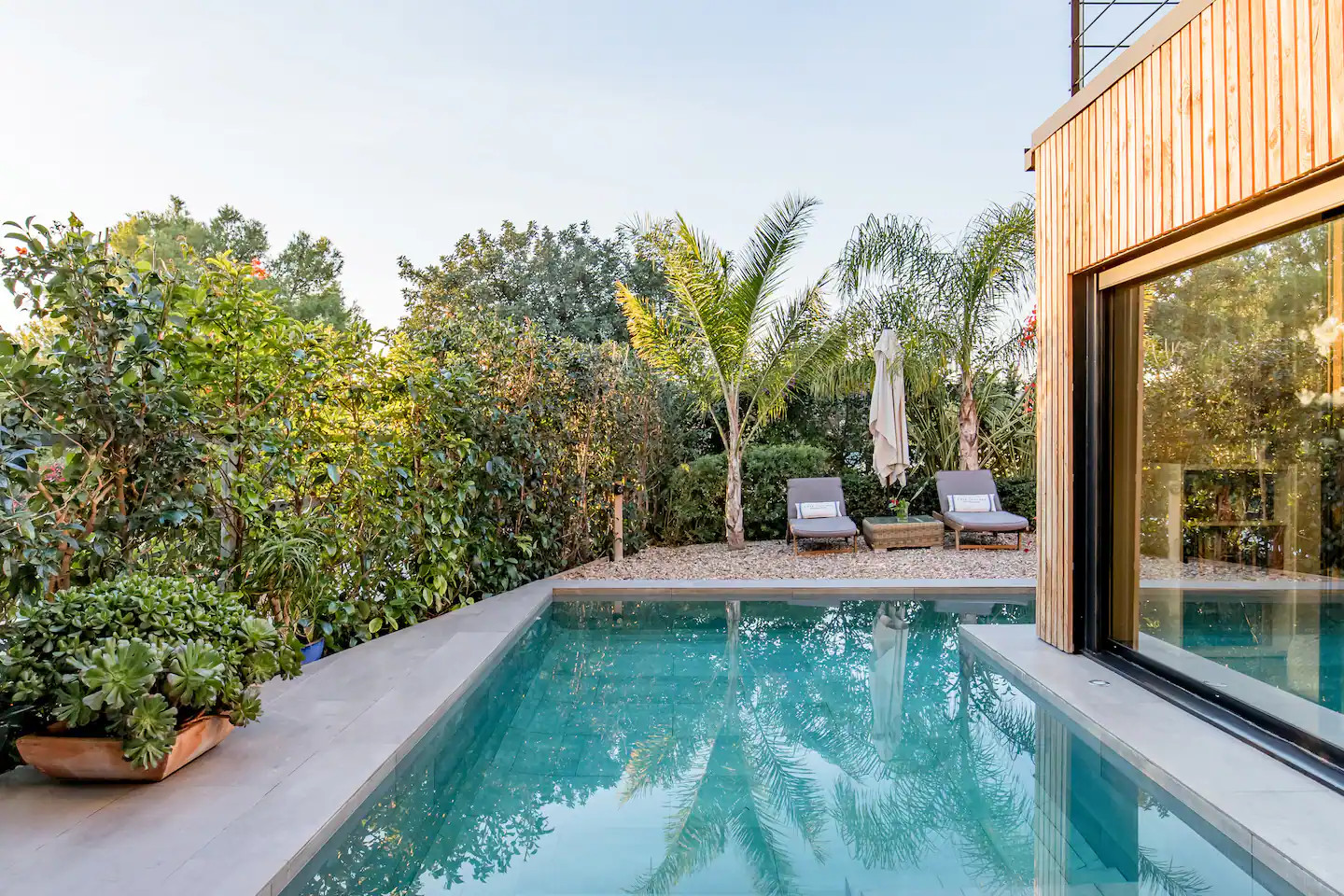 jardin avec piscine maison architecte