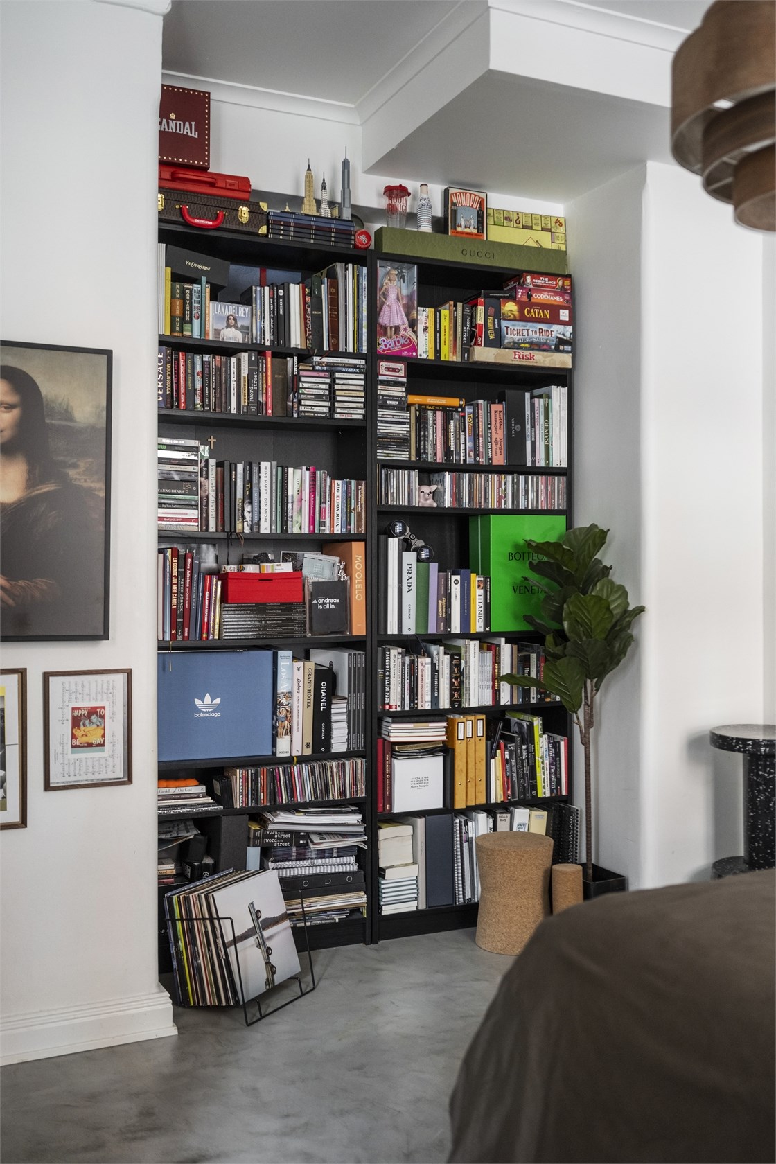chambre avec bibliothèque appartement 59m2