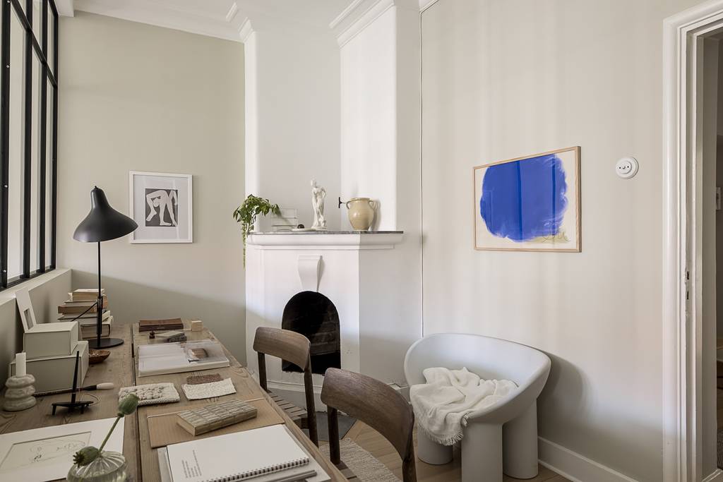 bureau avec verrière décoration beige et contemporaine bureau avec verrière décoration beige et contemporaine