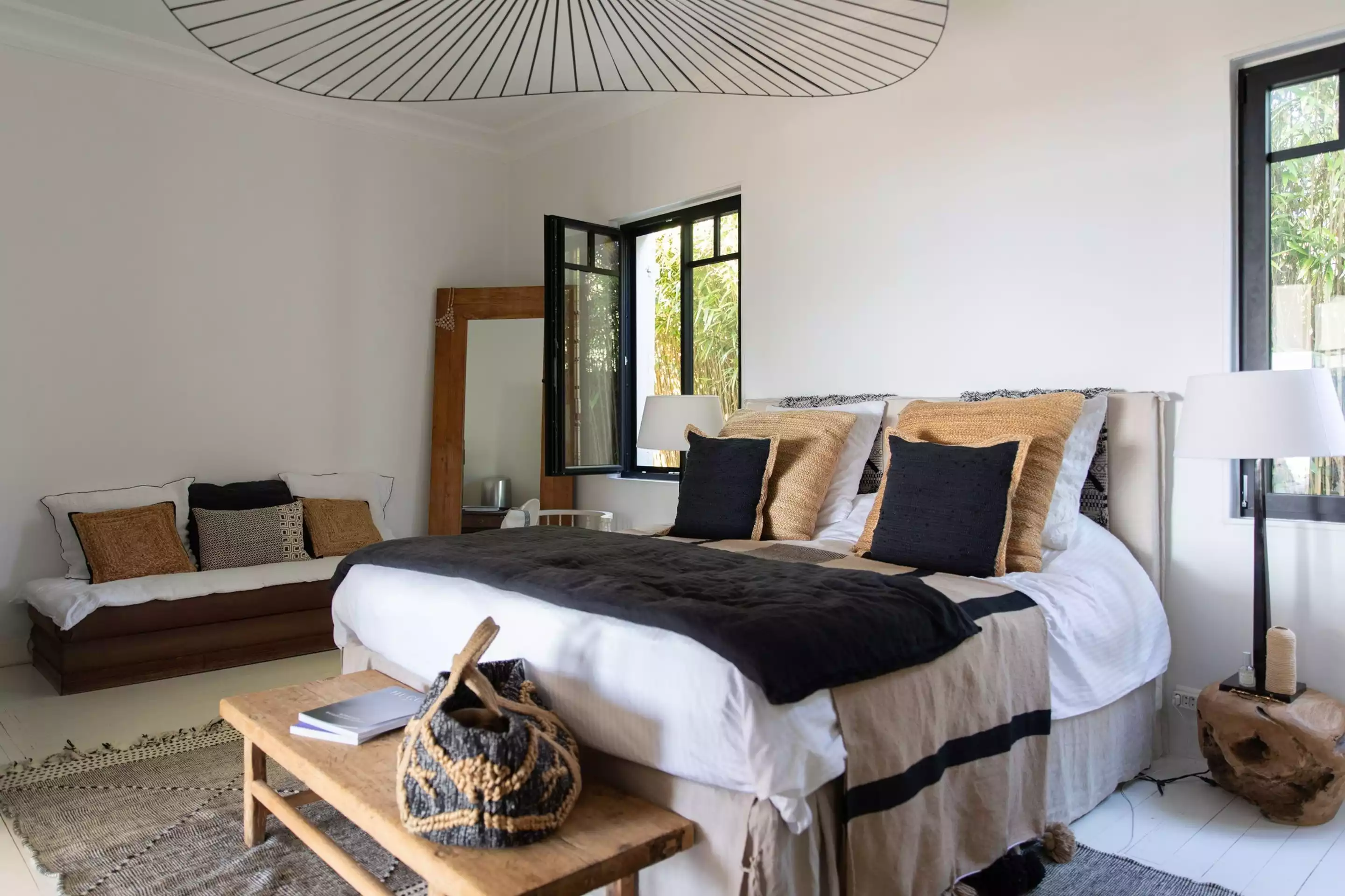 chambre décoration ethnique chic et naturelle villa Biancasa chambre décoration ethnique chic et naturelle villa Biancasa