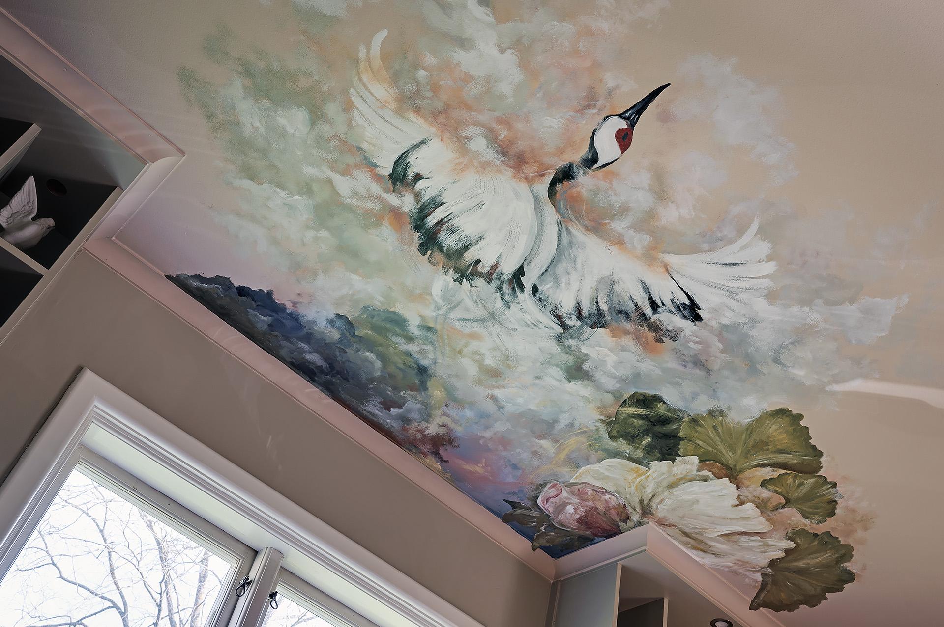 salon avec plafond peint scènes de la nature décoration classique chic salon avec plafond peint scènes de la nature décoration classique chic