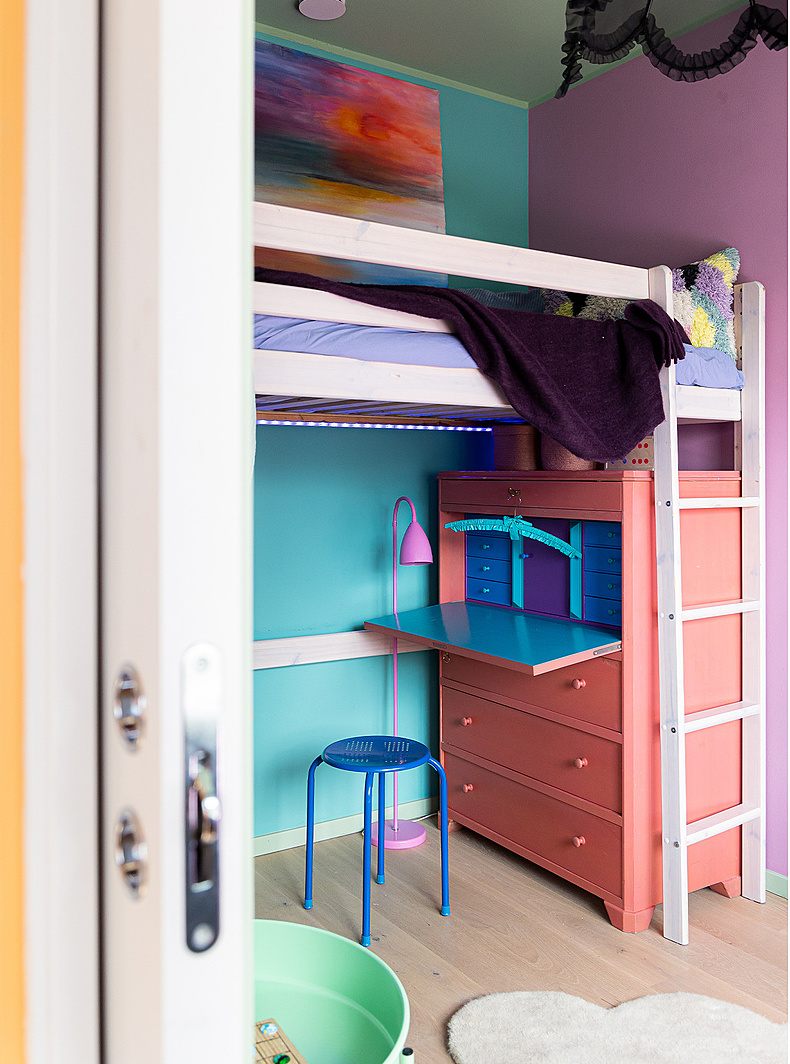 chambre enfant appartement 67m2 décoration colorée et scandinave lits superposés chambre enfant appartement 67m2 décoration colorée et scandinave lits superposés