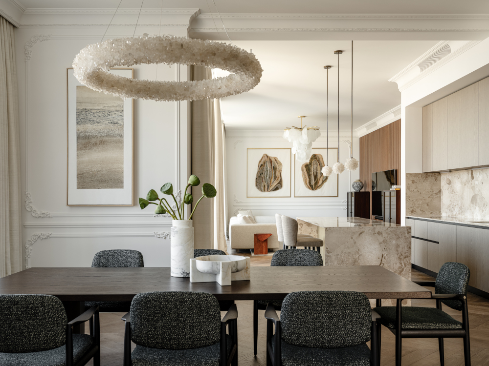 salle à manger décoration contemporaine grand appartement raffiné