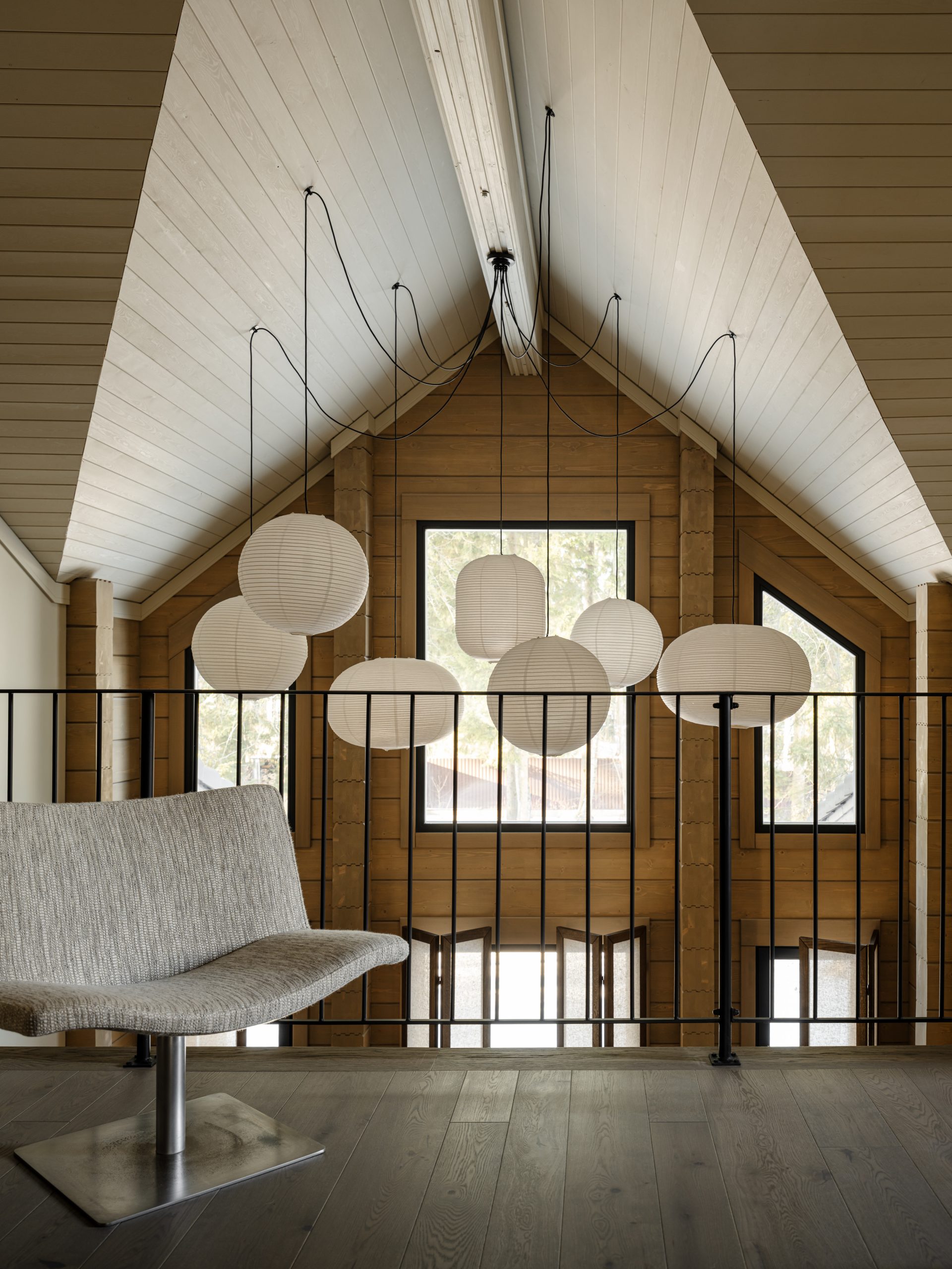 mezzanine décoration contemporaine maison en bois