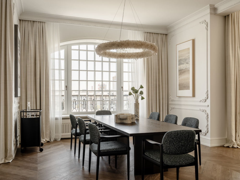 salle à manger décoration contemporaine grand appartement raffiné