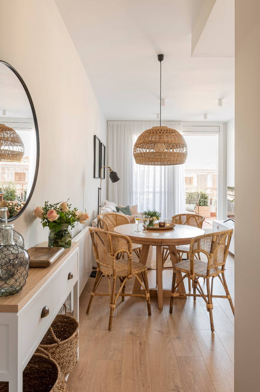 salon décoration contemporaine appartement 45m2 avec grande terrasse