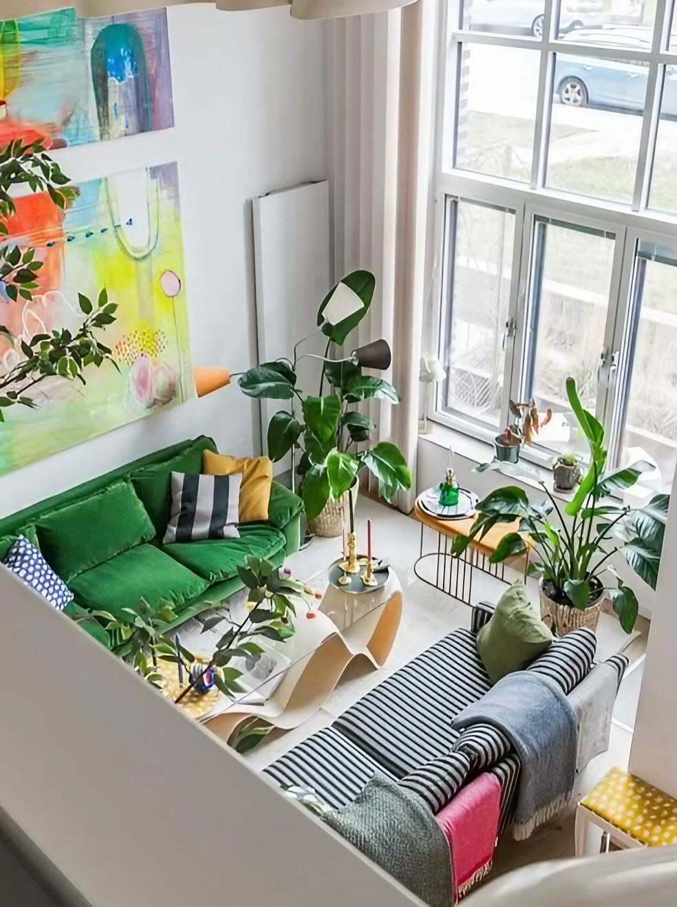 salon duplex décoration scandinave