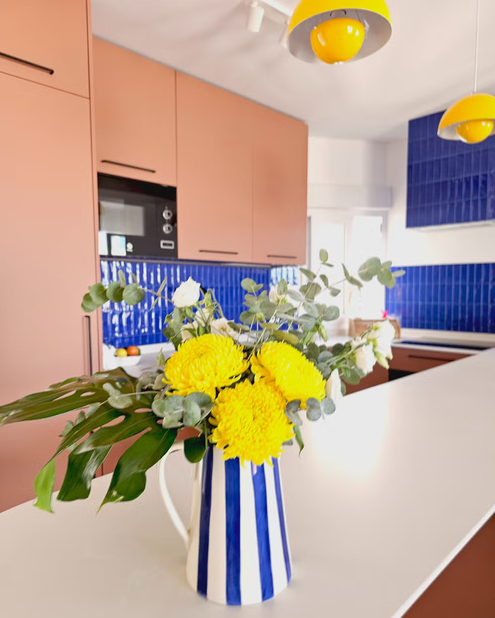 cuisine appartement 70m2 décoration design et colorée