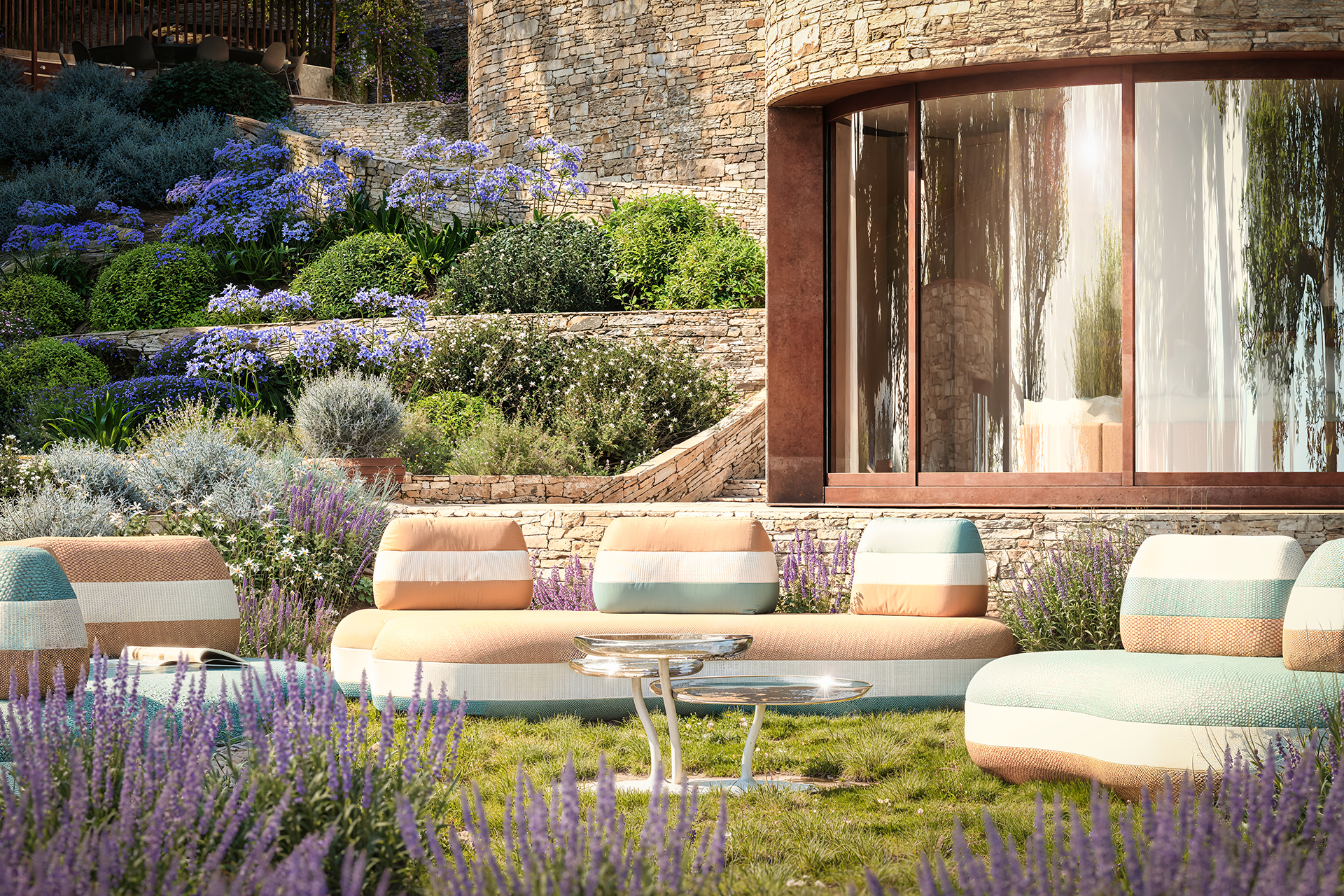 jardin maison bioclimatique et circulaire CURV à Gordes jardin maison bioclimatique et circulaire CURV à Gordes