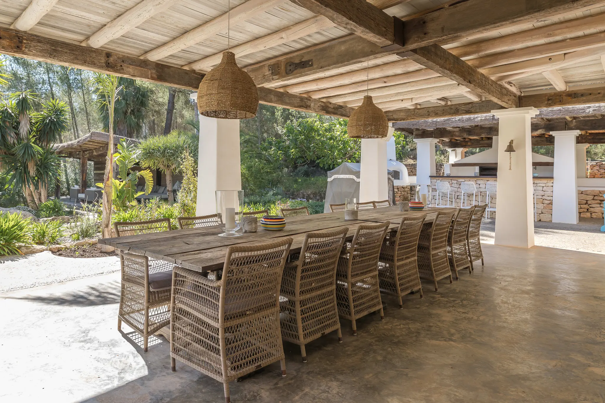 terrasse couverte maison Ibiza