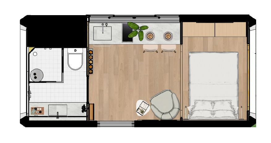 plan mini maison 18m2 Nomadem plan mini maison 18m2 Nomadem