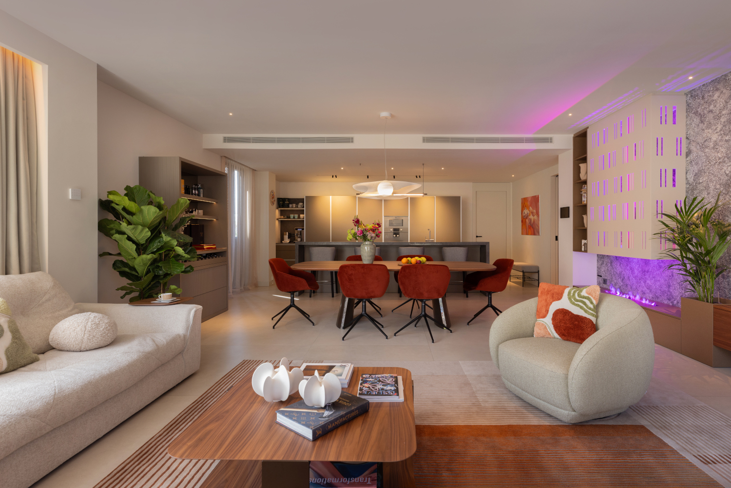 salle à manger et salon avec cheminée appartement 180m2 décoration contemporaine salle à manger et salon avec cheminée appartement 180m2 décoration contemporaine