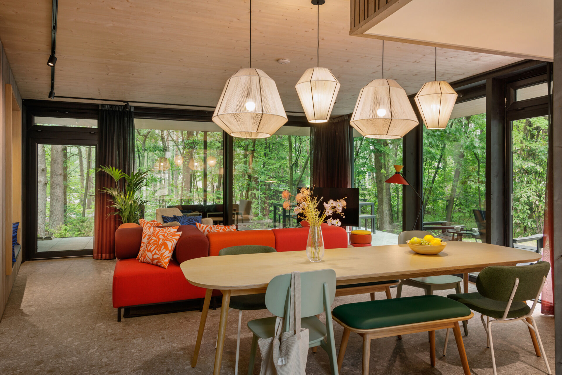 salon décoration contemporaine maison architecte Center Parcs salon décoration contemporaine maison architecte Center Parcs