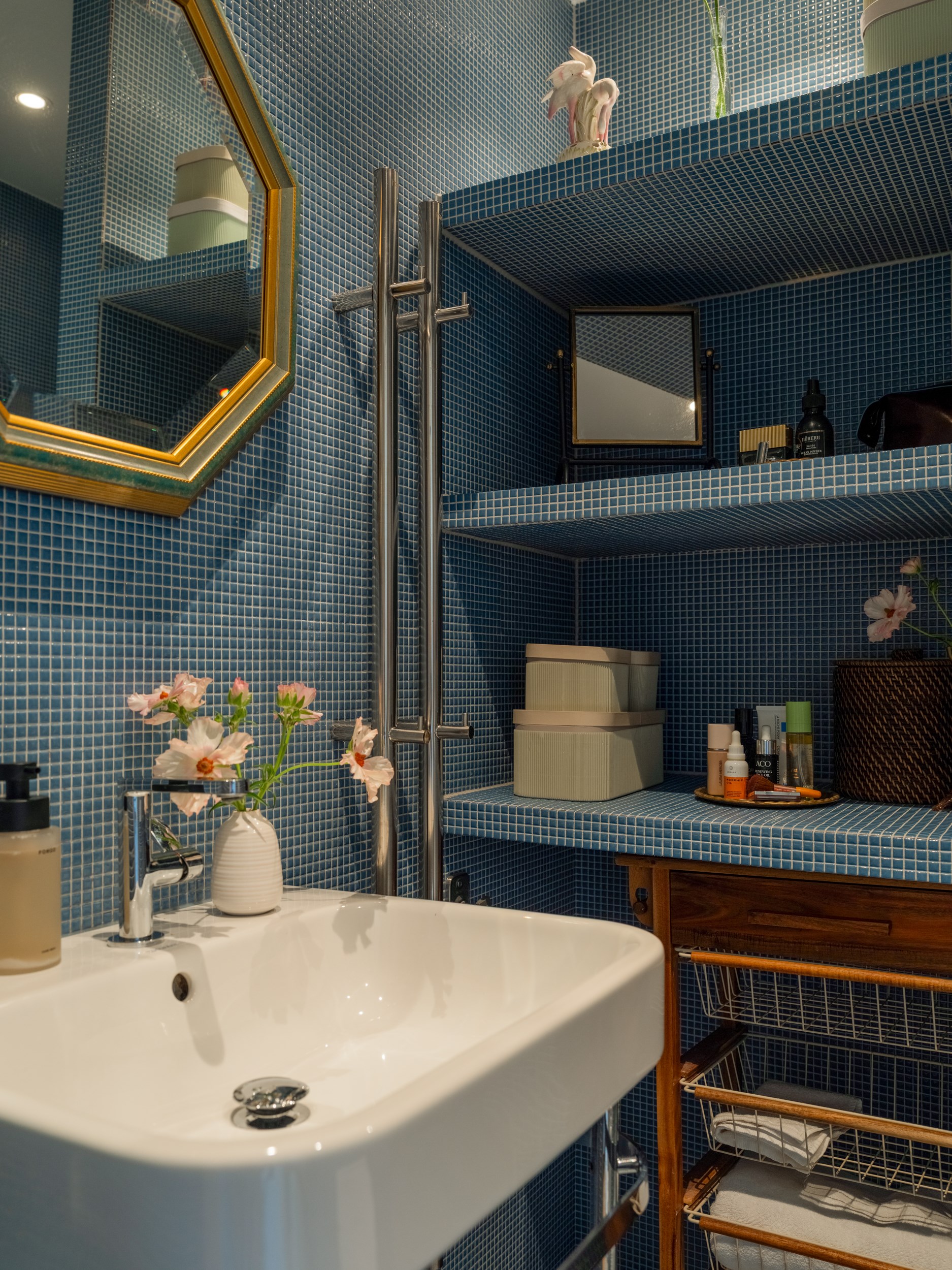 salle de bain mosaïque bleu style rétro salle de bain mosaïque bleu style rétro