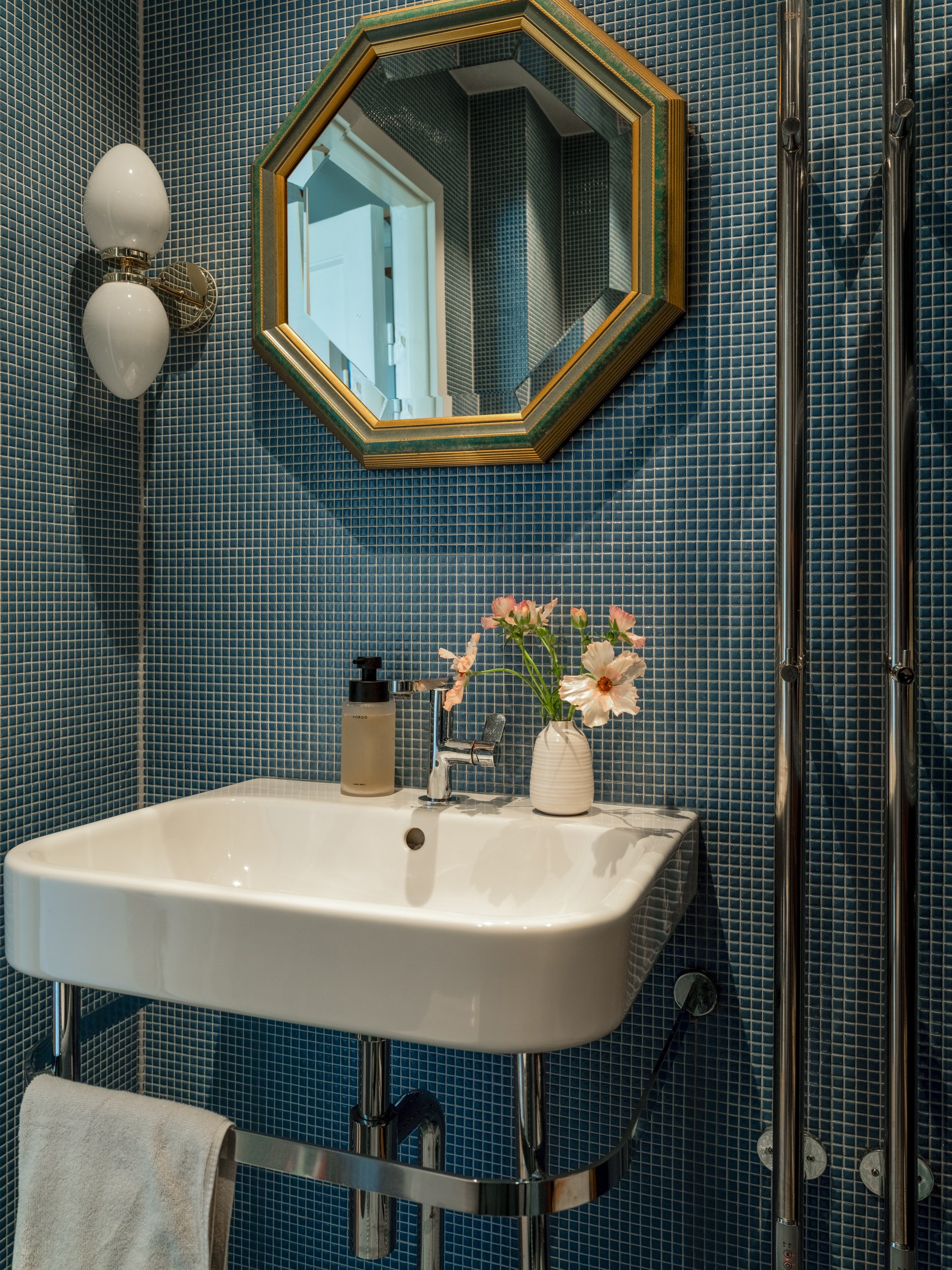 salle de bain mosaïque bleu style rétro salle de bain mosaïque bleu style rétro