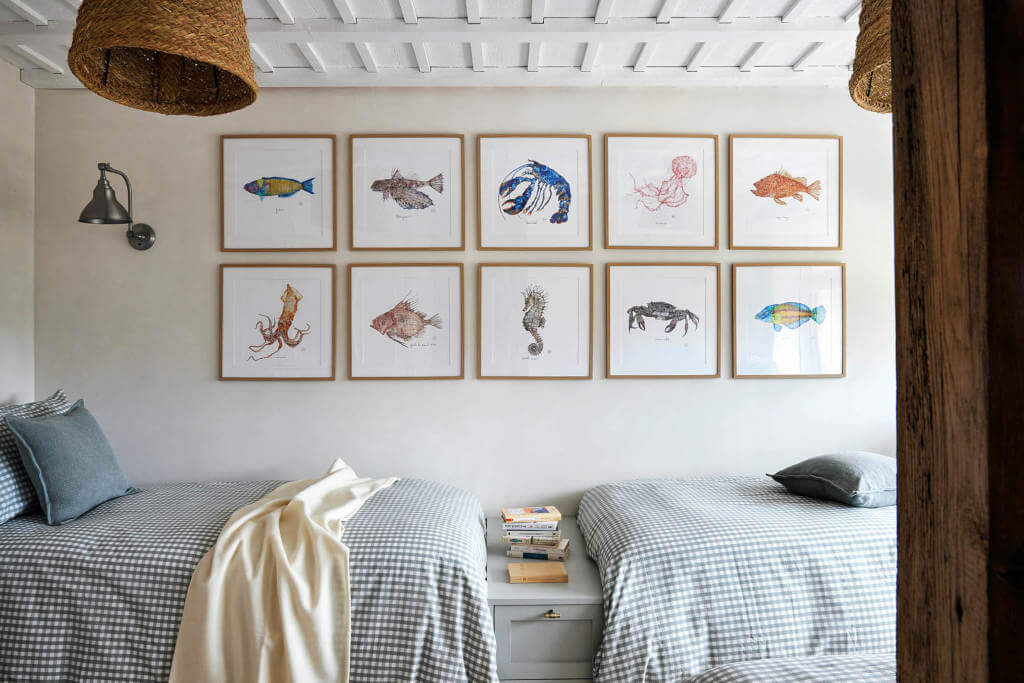 chambre à deux lits décoration campagne