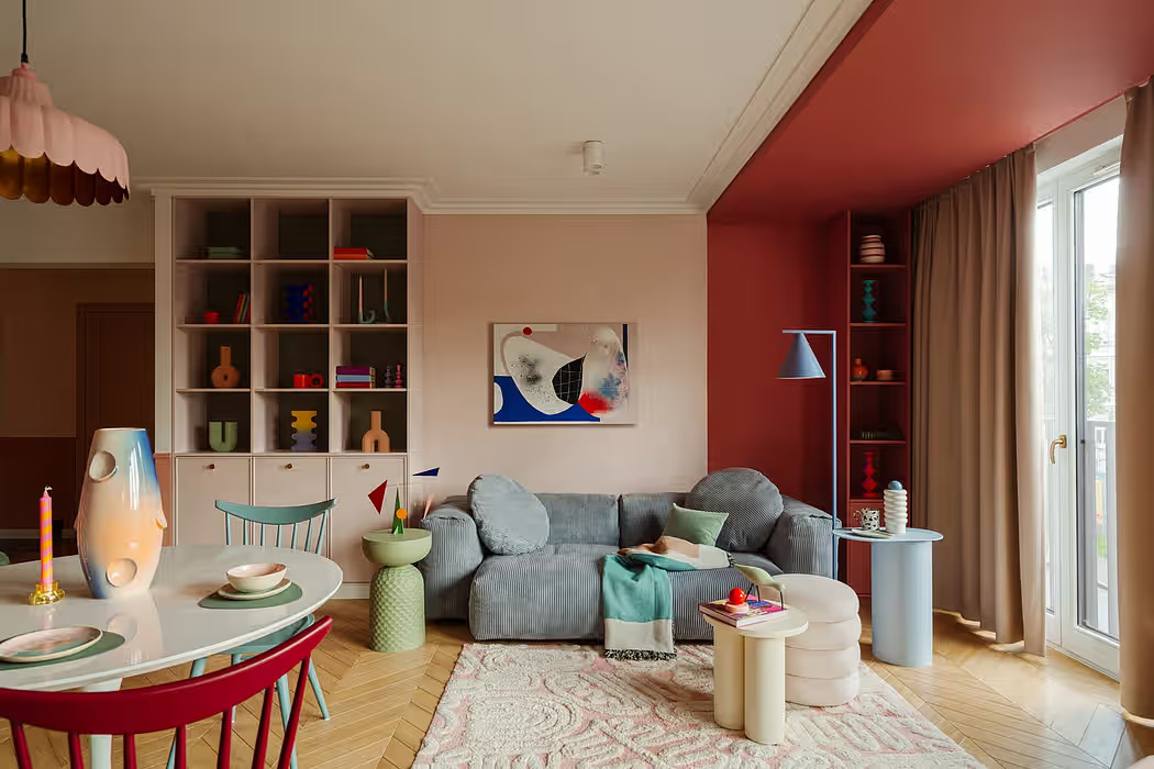 salon appartement décoration design et colorée
