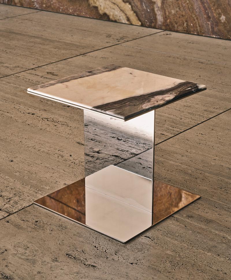 table d'appoint métal et marbre