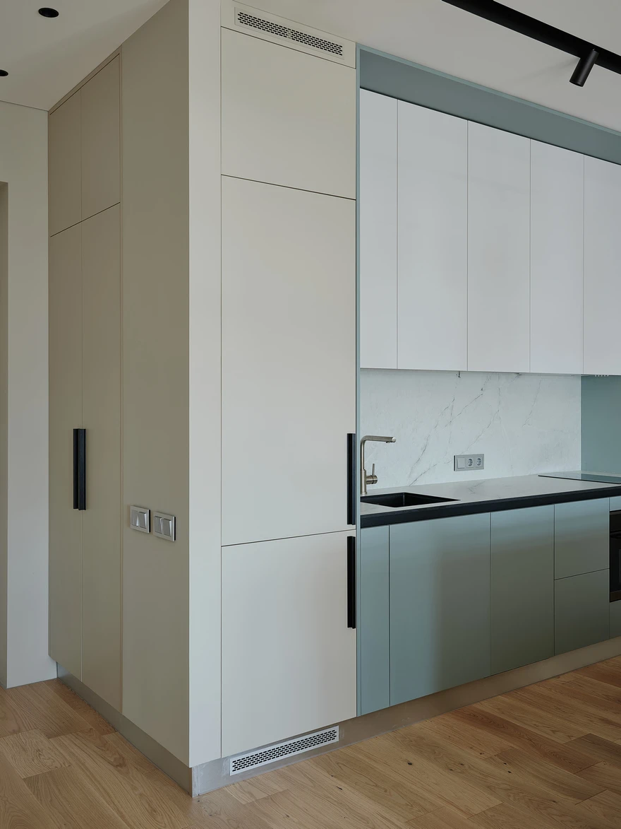 cuisine ouverte bleue et blanche appartement design cuisine ouverte bleue et blanche appartement design